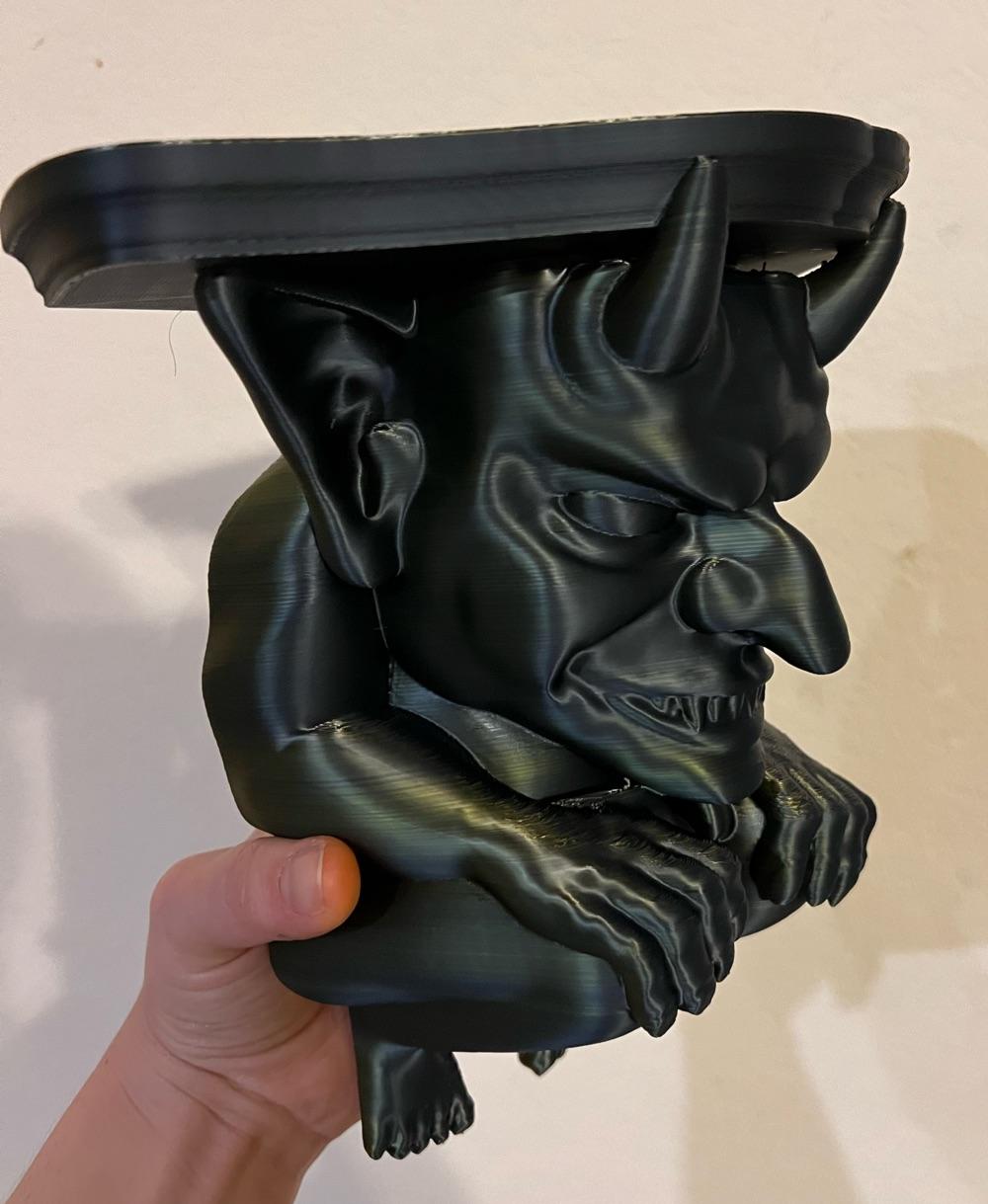 Gargoyle Shelf / 3MF Included / No Supports - Printed with silk and came out perfect  - 3d model