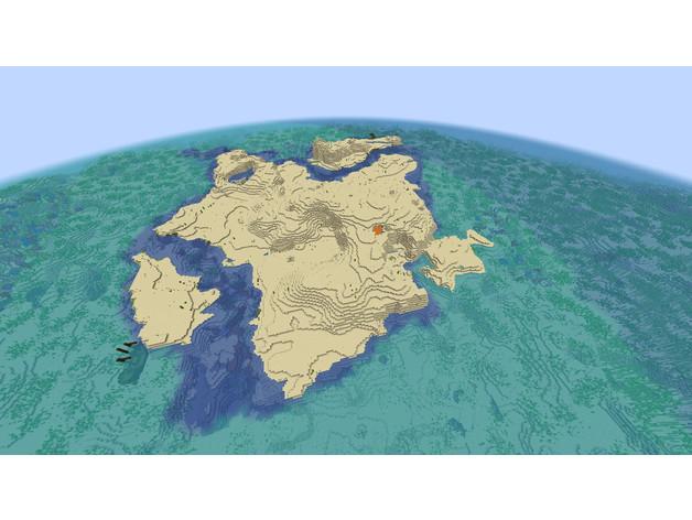 Minecraft Desert Island 3d model