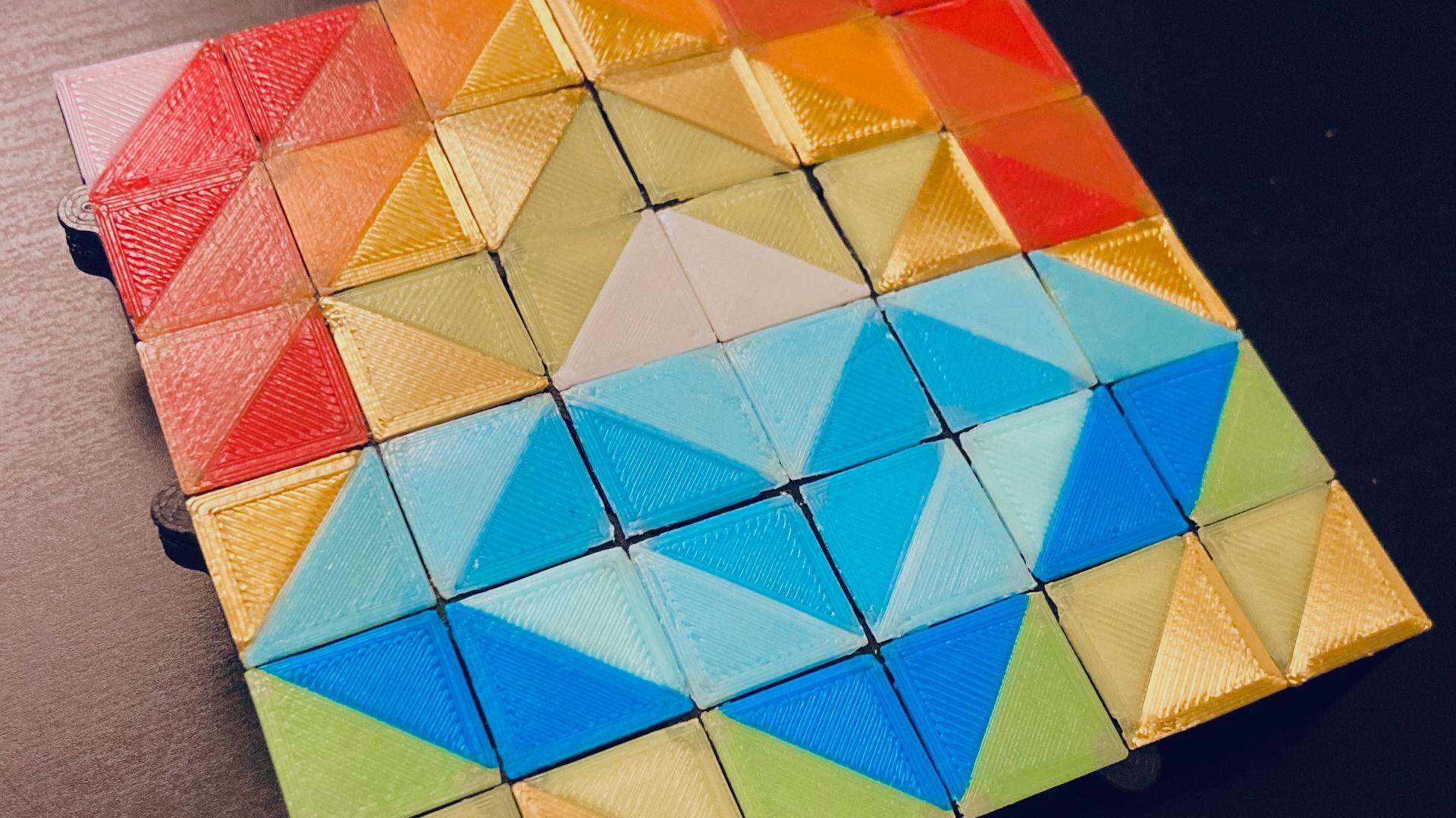 Auxetic Tile // 18mm Diagonal Split - 'Oasis' - 3d model