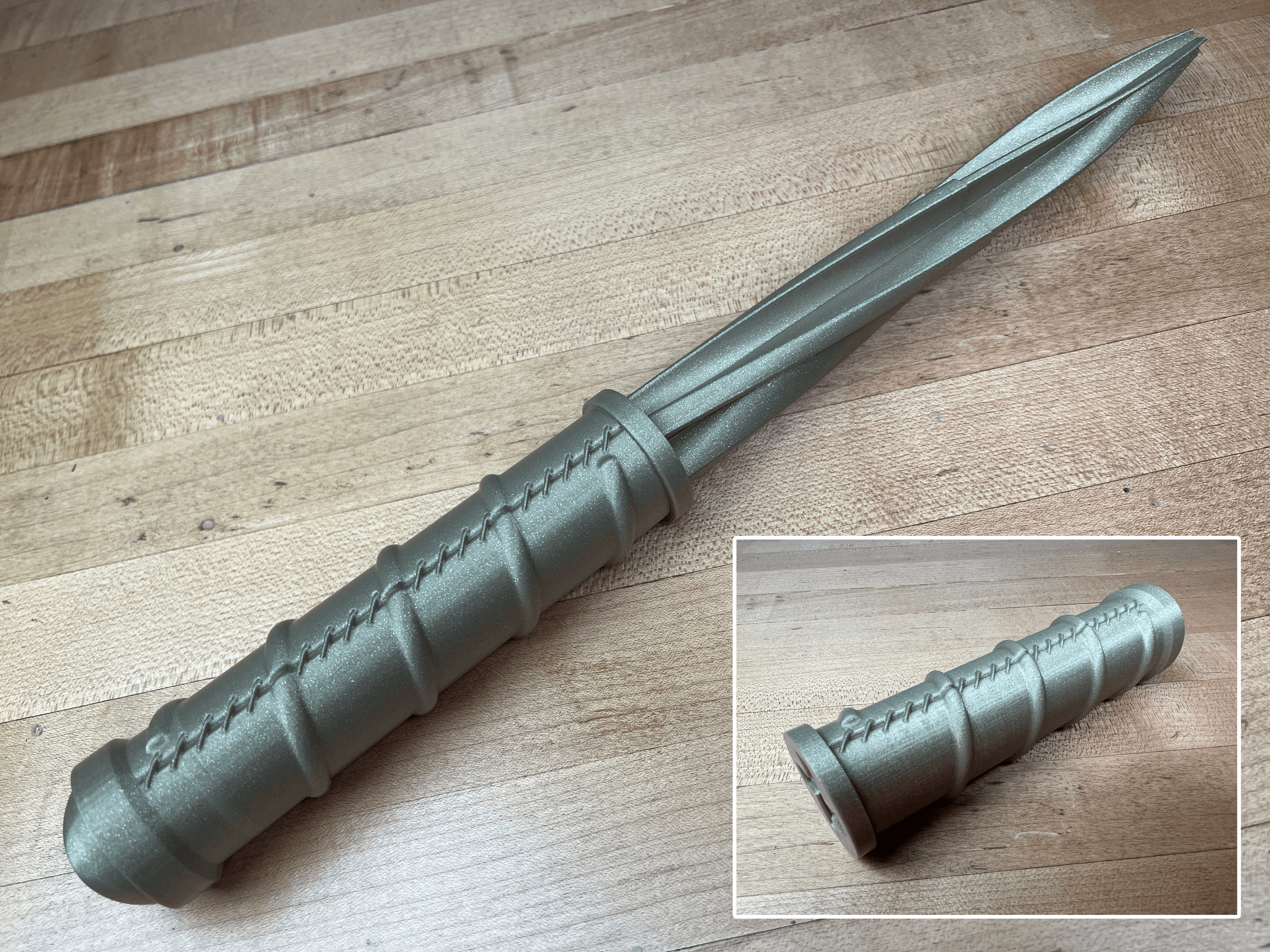 Collapsing Drill Sword Print-in-Place - 3D model by