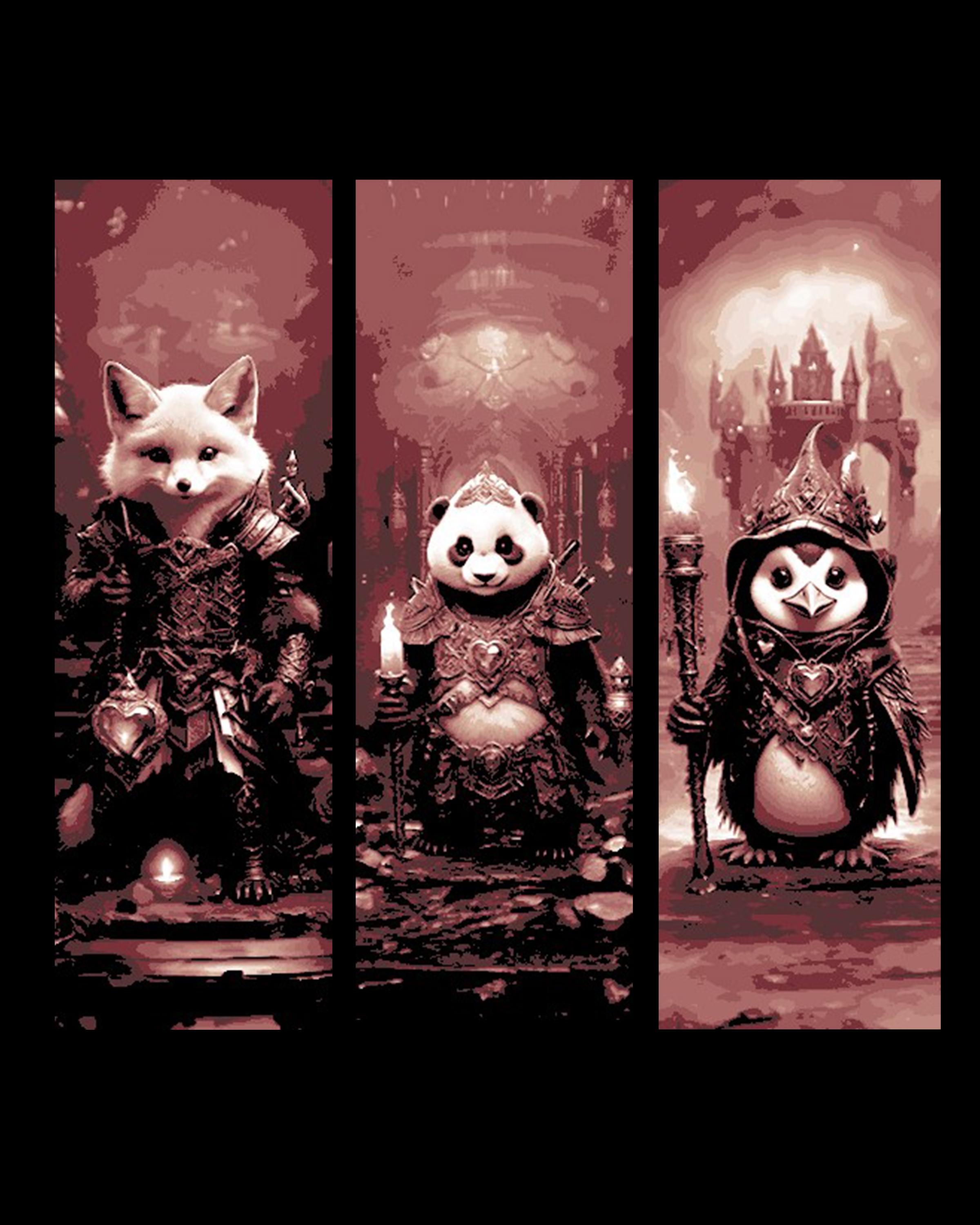 The Animal adventurers as the enter the Labyrinth - Set of Bookmarks 3d model