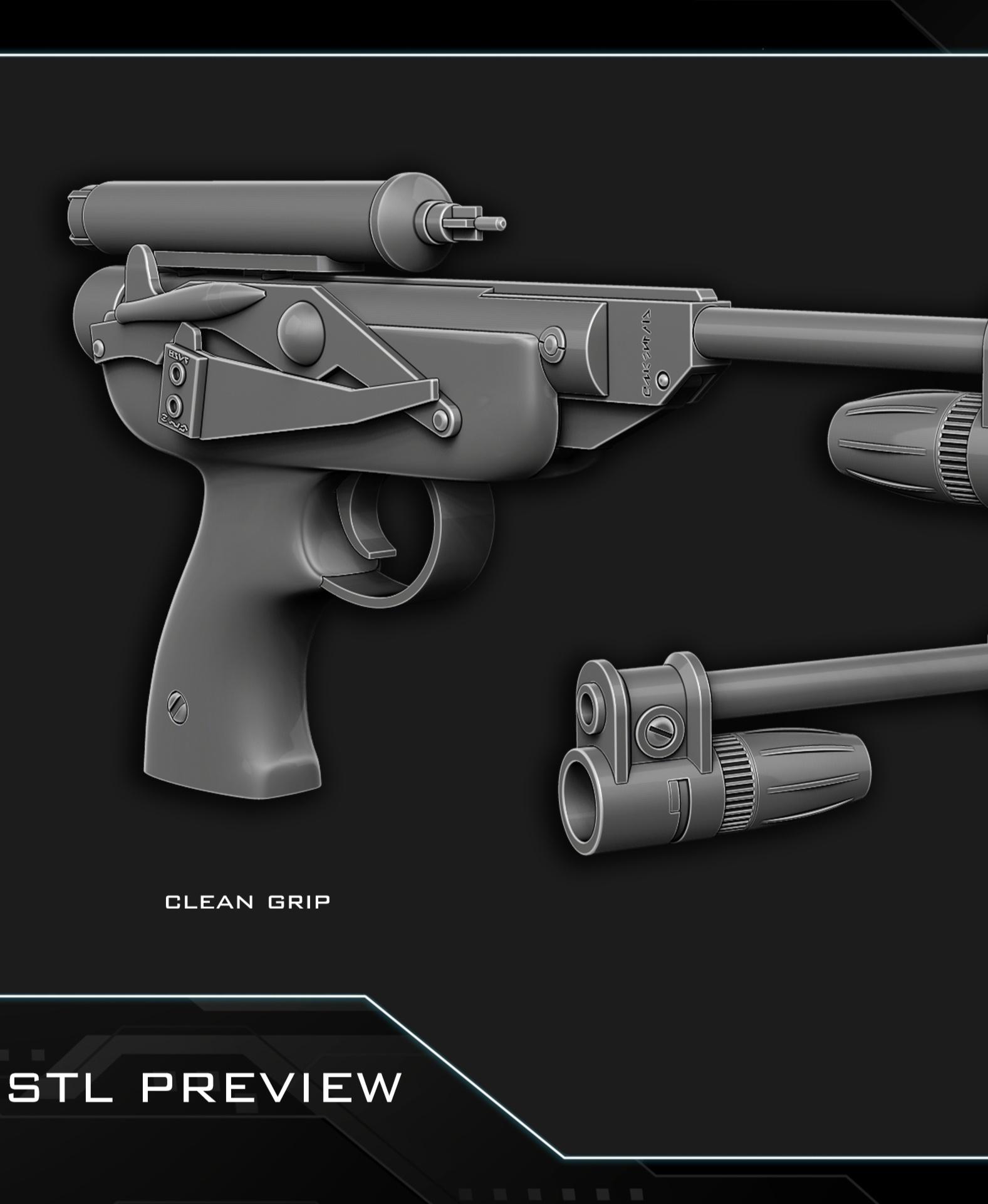 N5's blaster with functional trigger 3d model