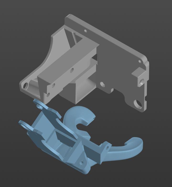 Ender 3 S1 Sprite heatsink and part cooling with 5015 cooling fans 3d model