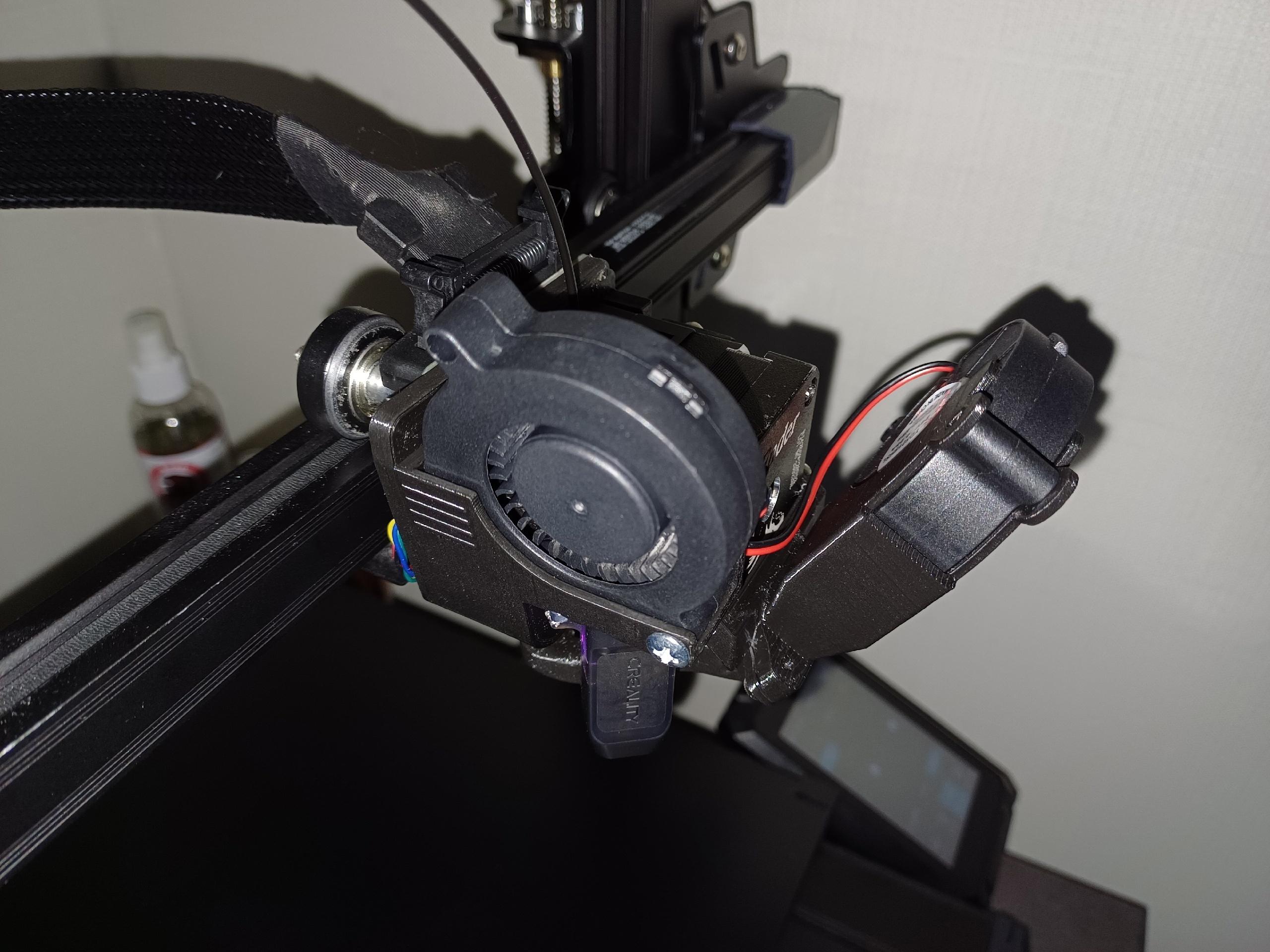 Ender 3 S1 Sprite heatsink and part cooling with 5015 cooling fans 3d model