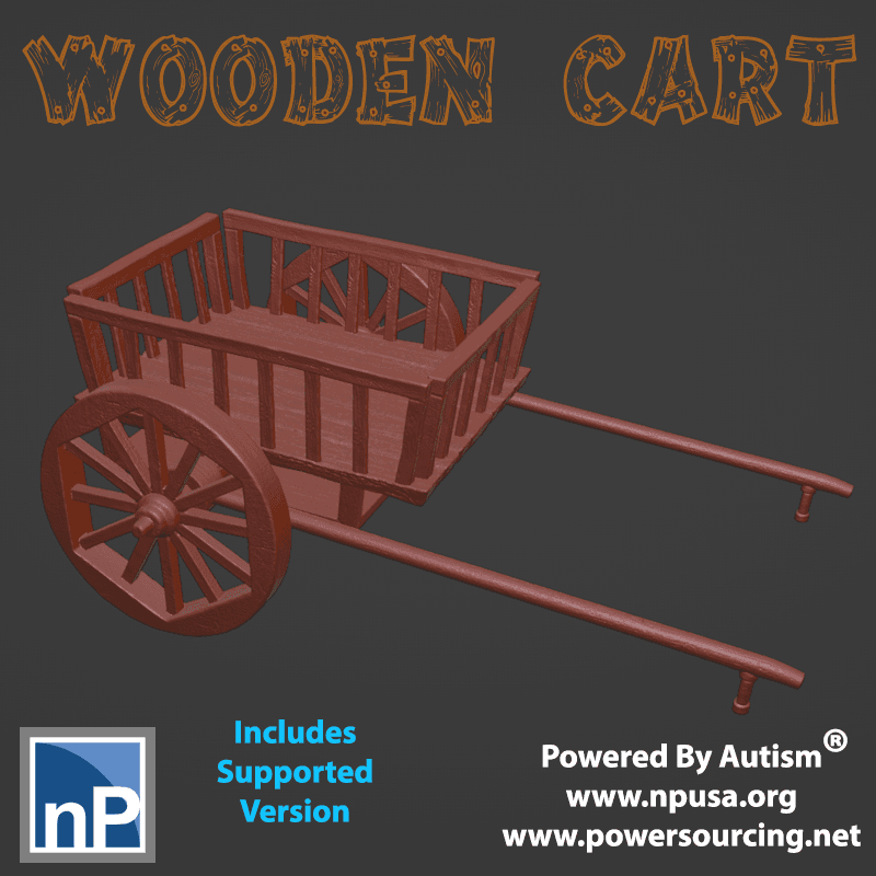 Wooden Cart 3d model