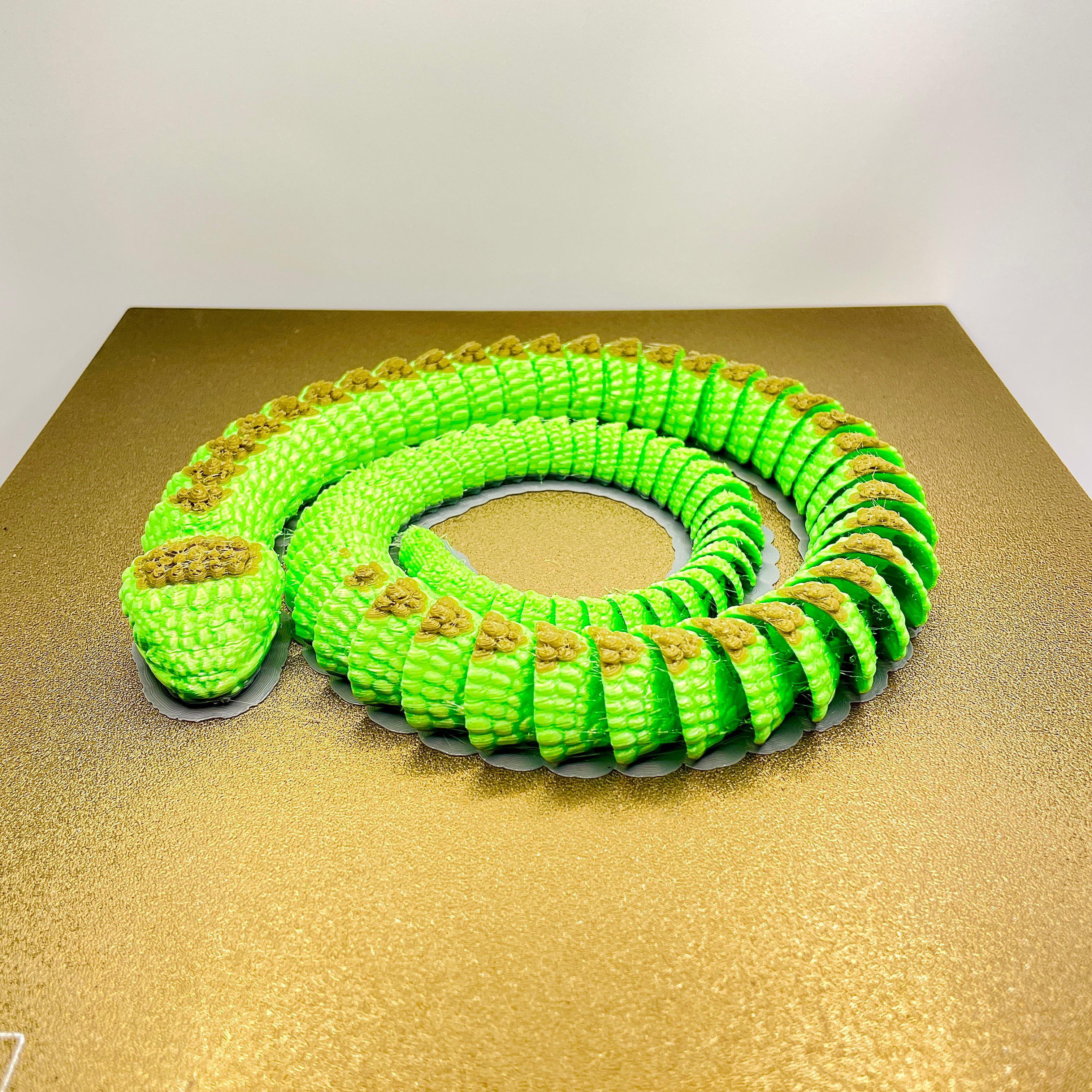 Giant Articulated Viper Snake 95cm / 37,4Inch - Flexi - Print in Place - No Supports 3d model