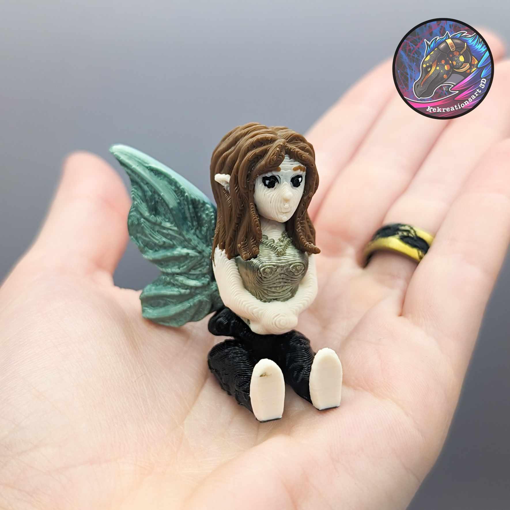 Flexi Mini Fairy and Tiny Fairy Keychain 3d model