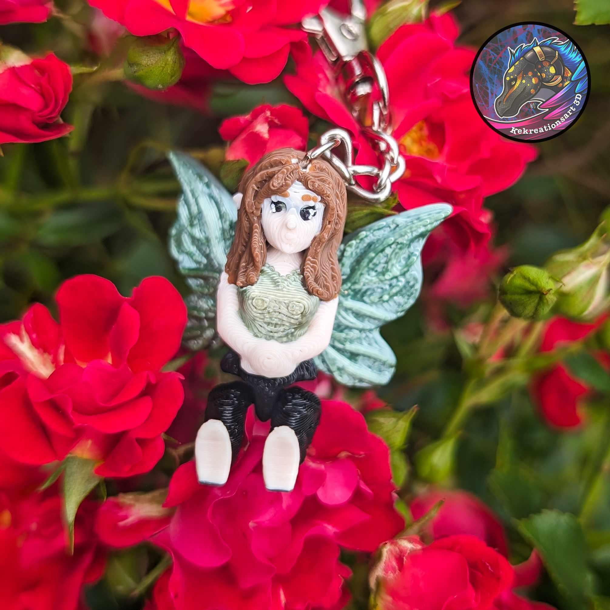 Flexi Mini Fairy and Tiny Fairy Keychain 3d model
