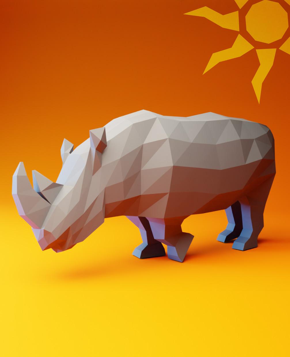 Low Poly Rhinoceros 3d model