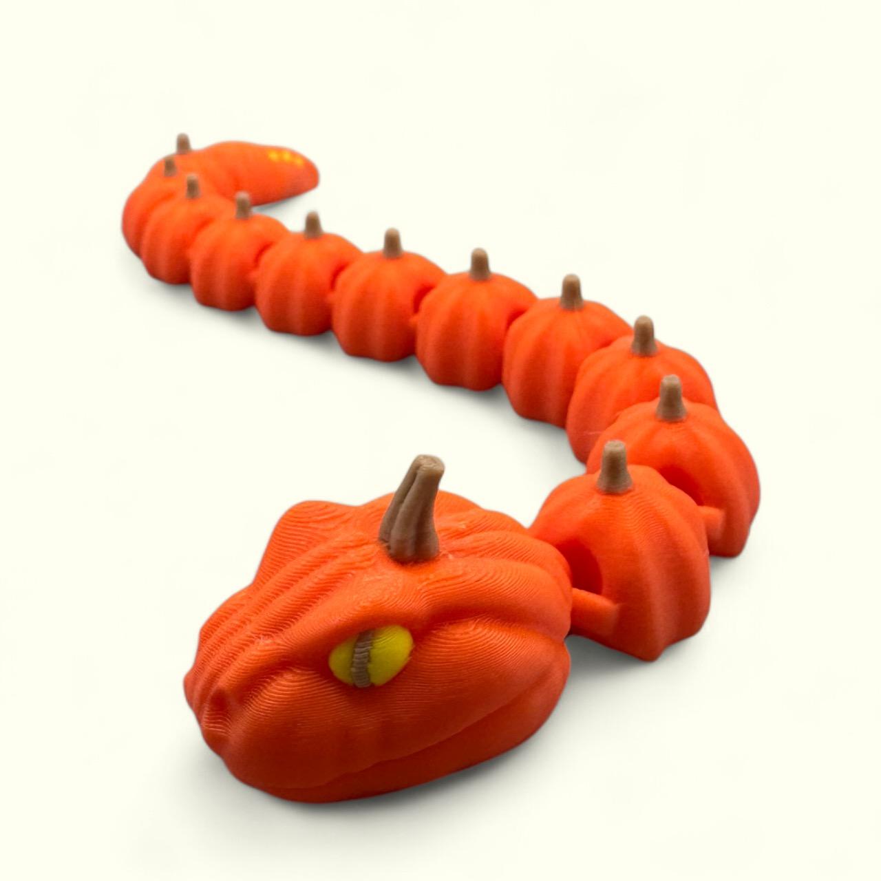 Pumpkin Snake Articulating Flexy - Print In Place 3d model