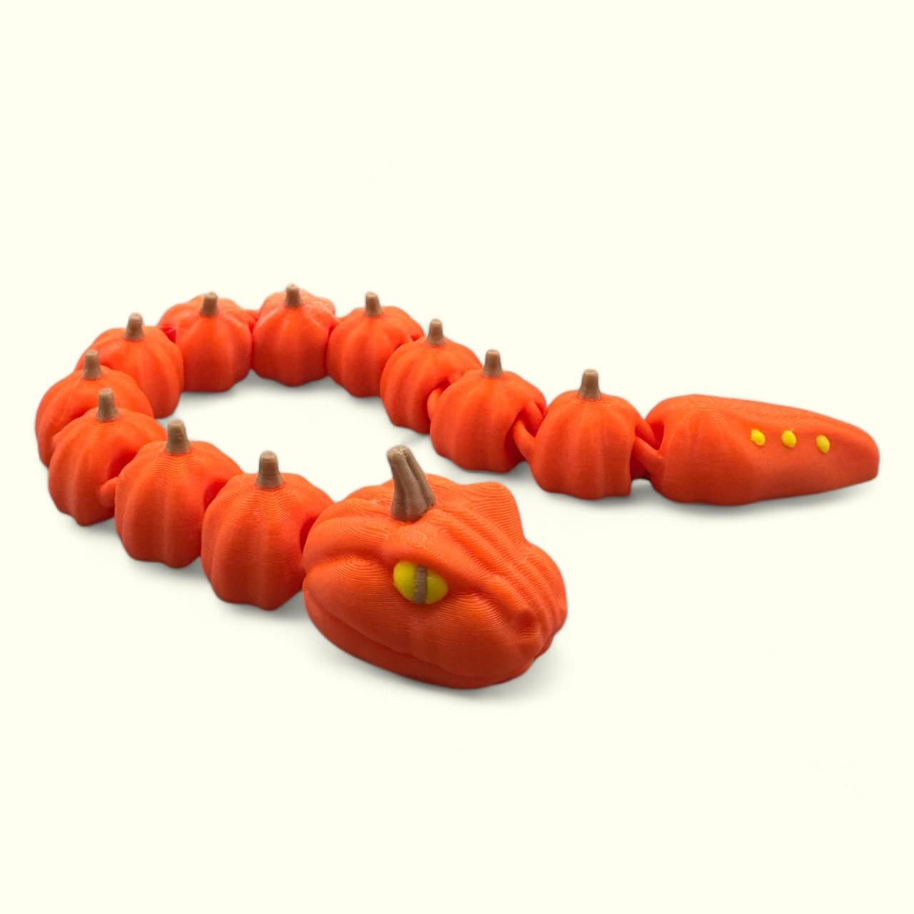 Pumpkin Snake Articulating Flexy - Print In Place 3d model