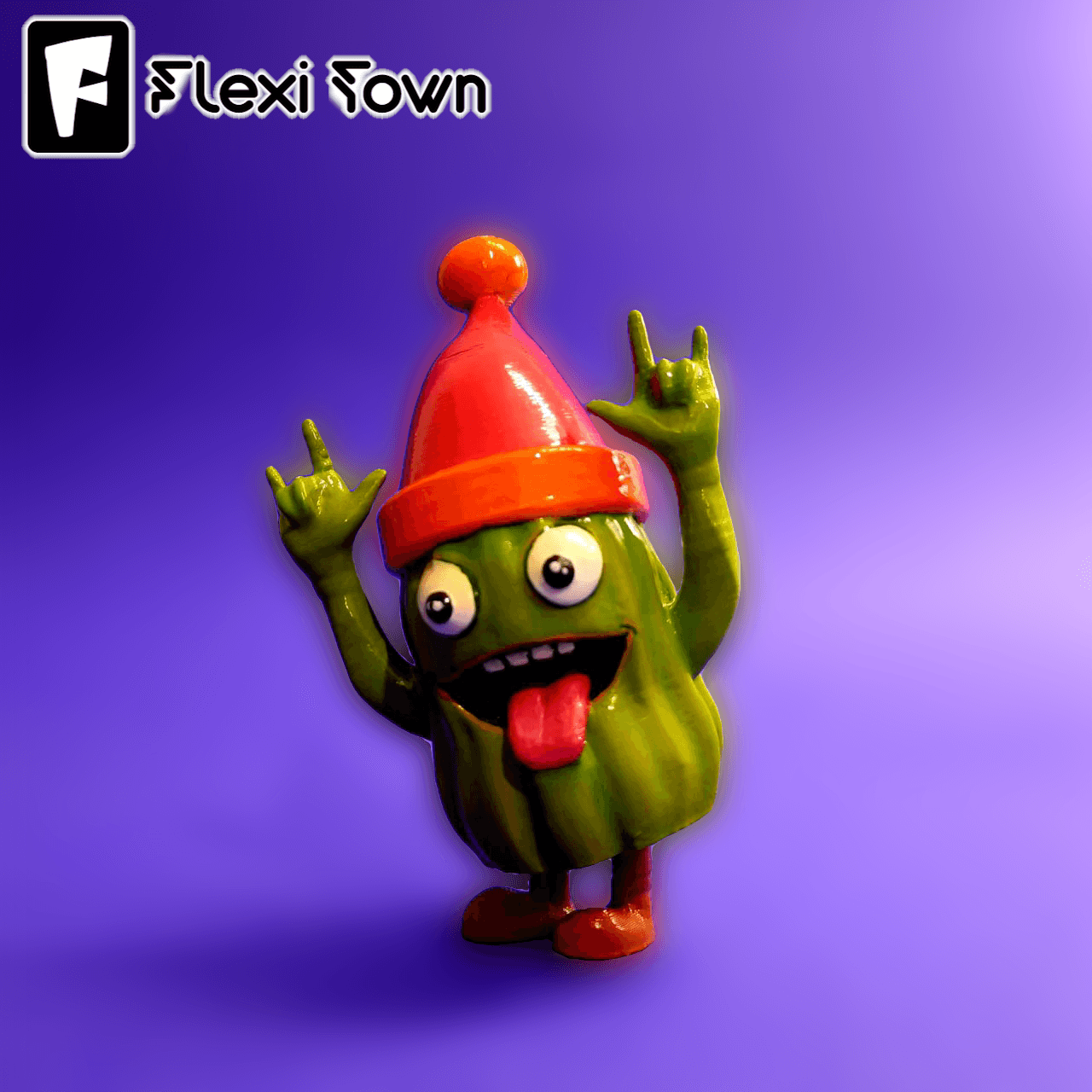 Flexi Print-in-Place Happy Cactus 3d model