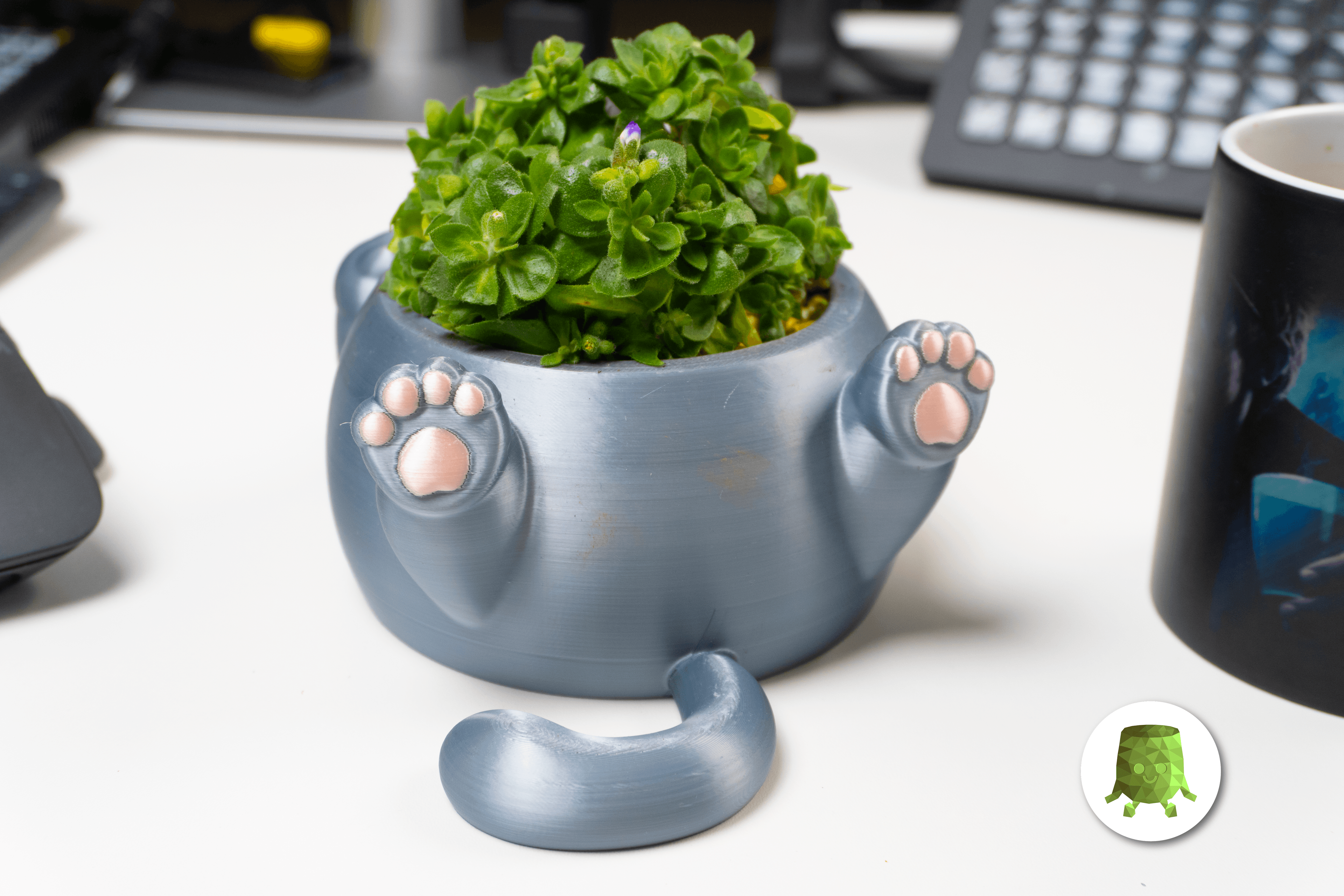 Chunky Cat Plant Pot 3d model