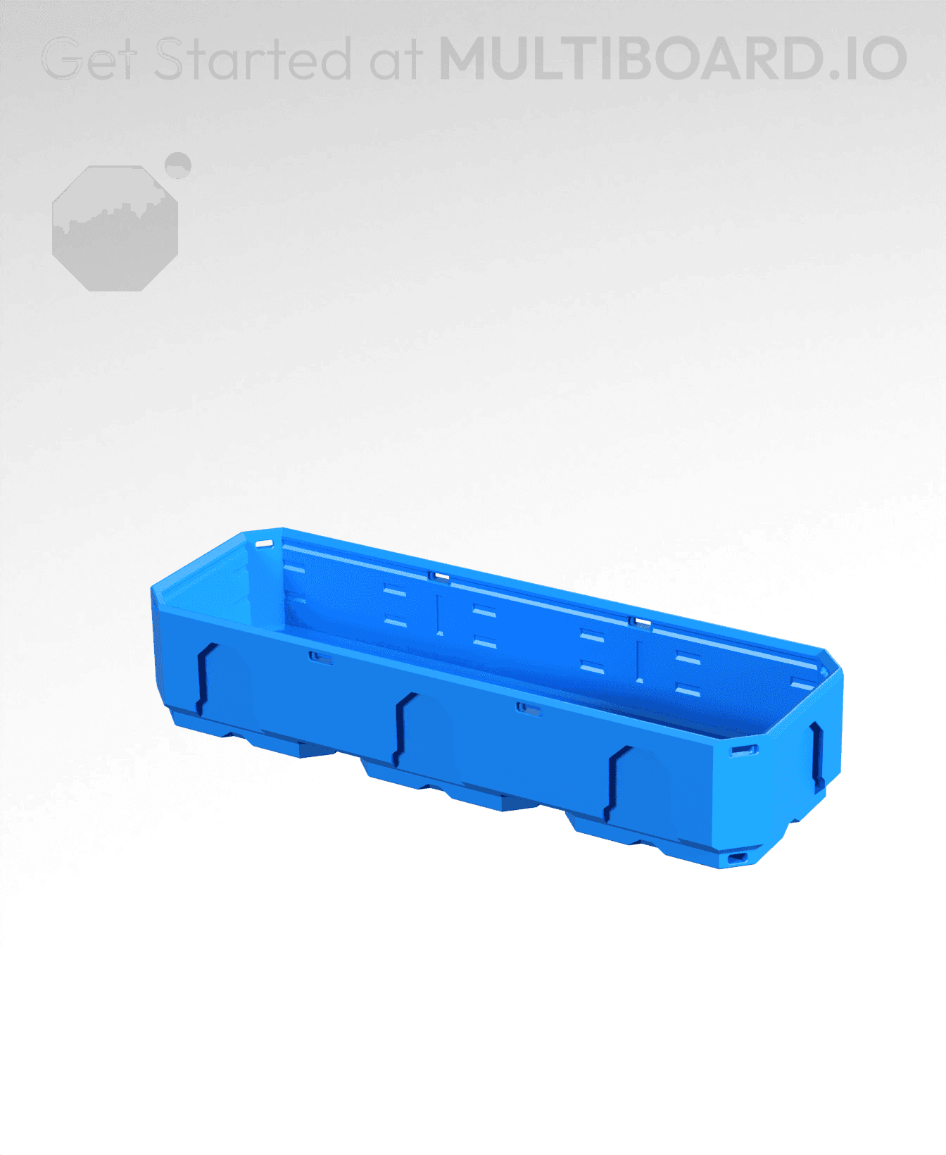 3x1x0.5 - Topped Multipoint Rail - Multibin Shell 3d model