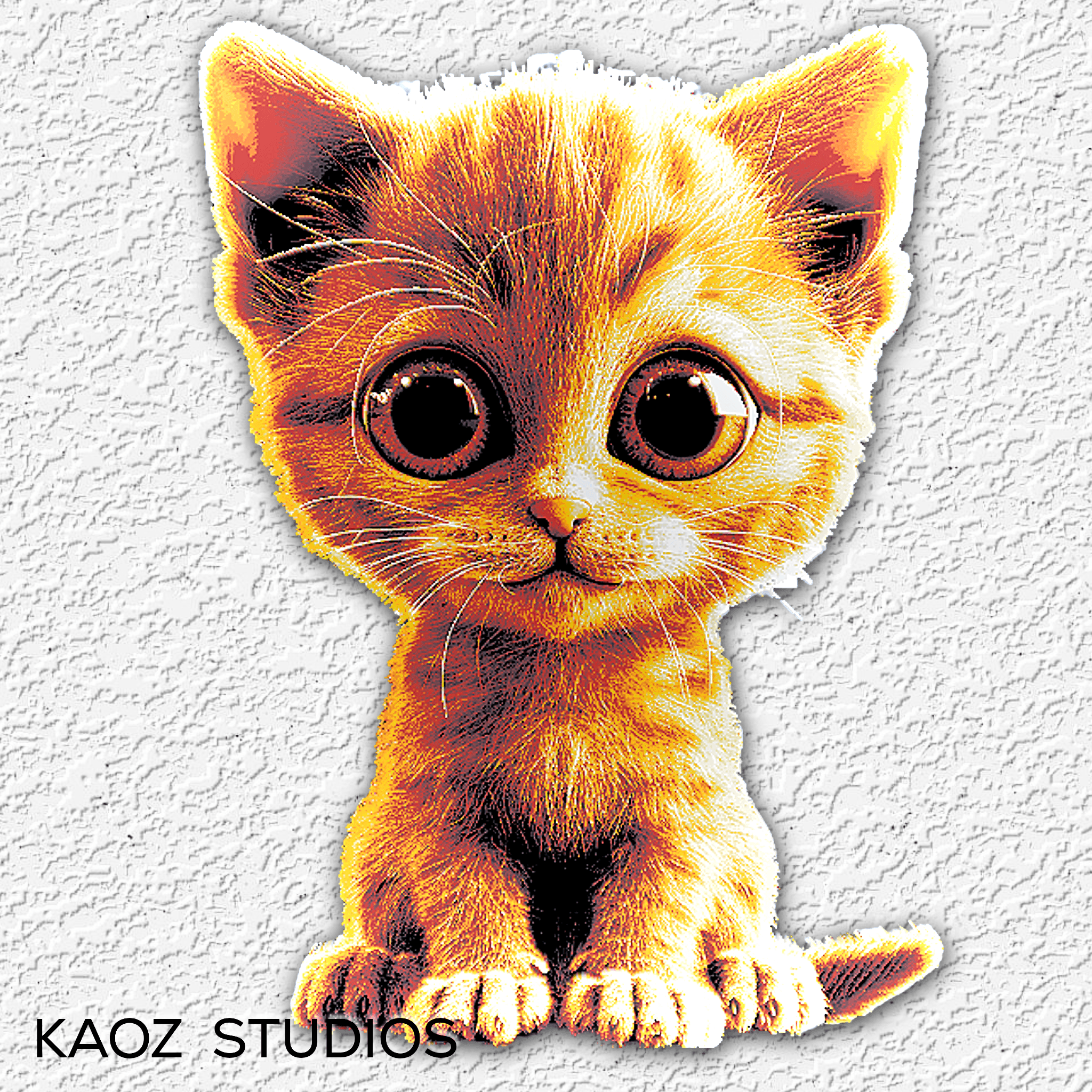 Kitten wall art kitty wall decor 3d optical illusion kitten figurine wall decoration 3d model