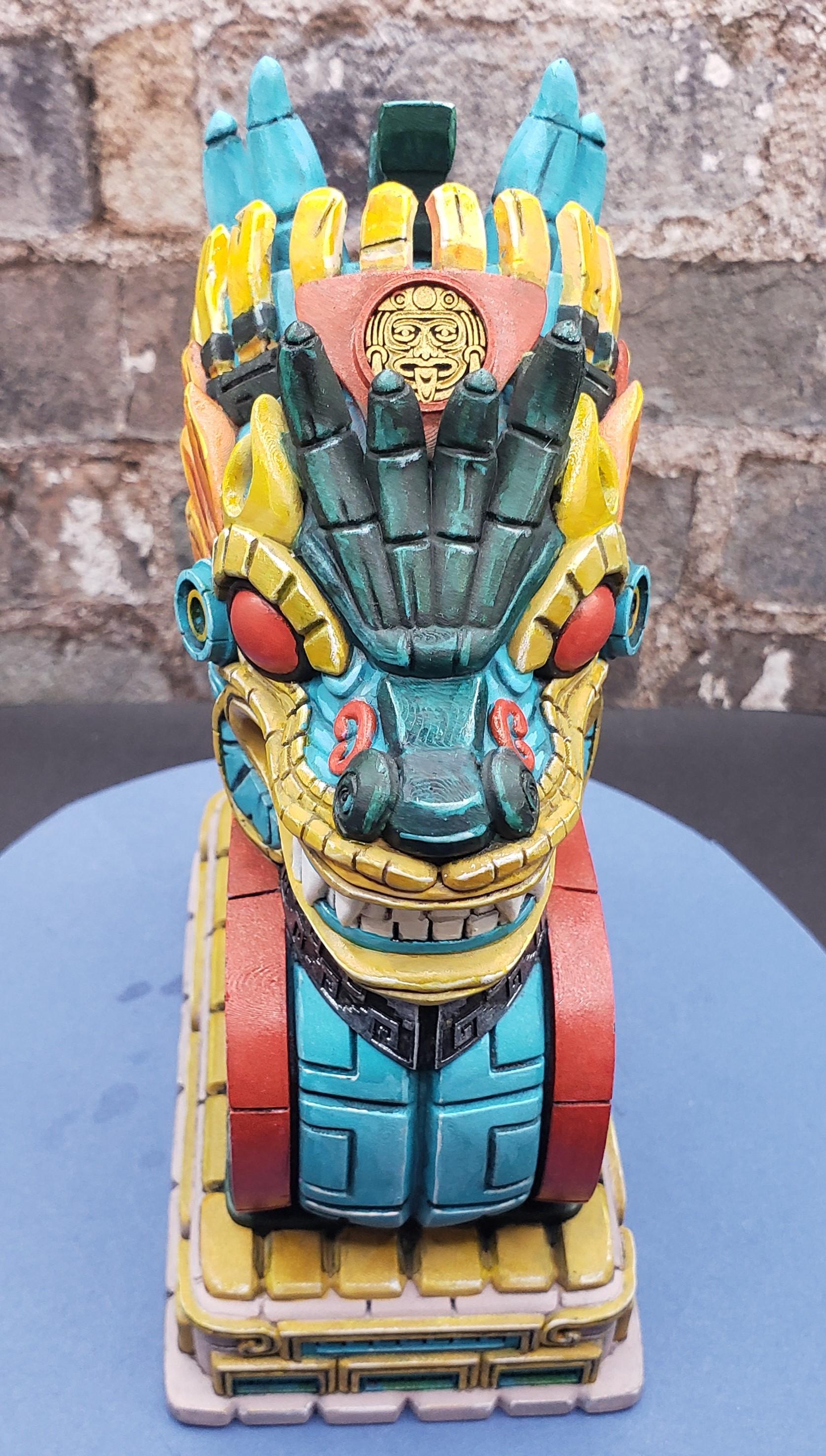 Aztec Dragon bust (Pre-Supported) 3d model