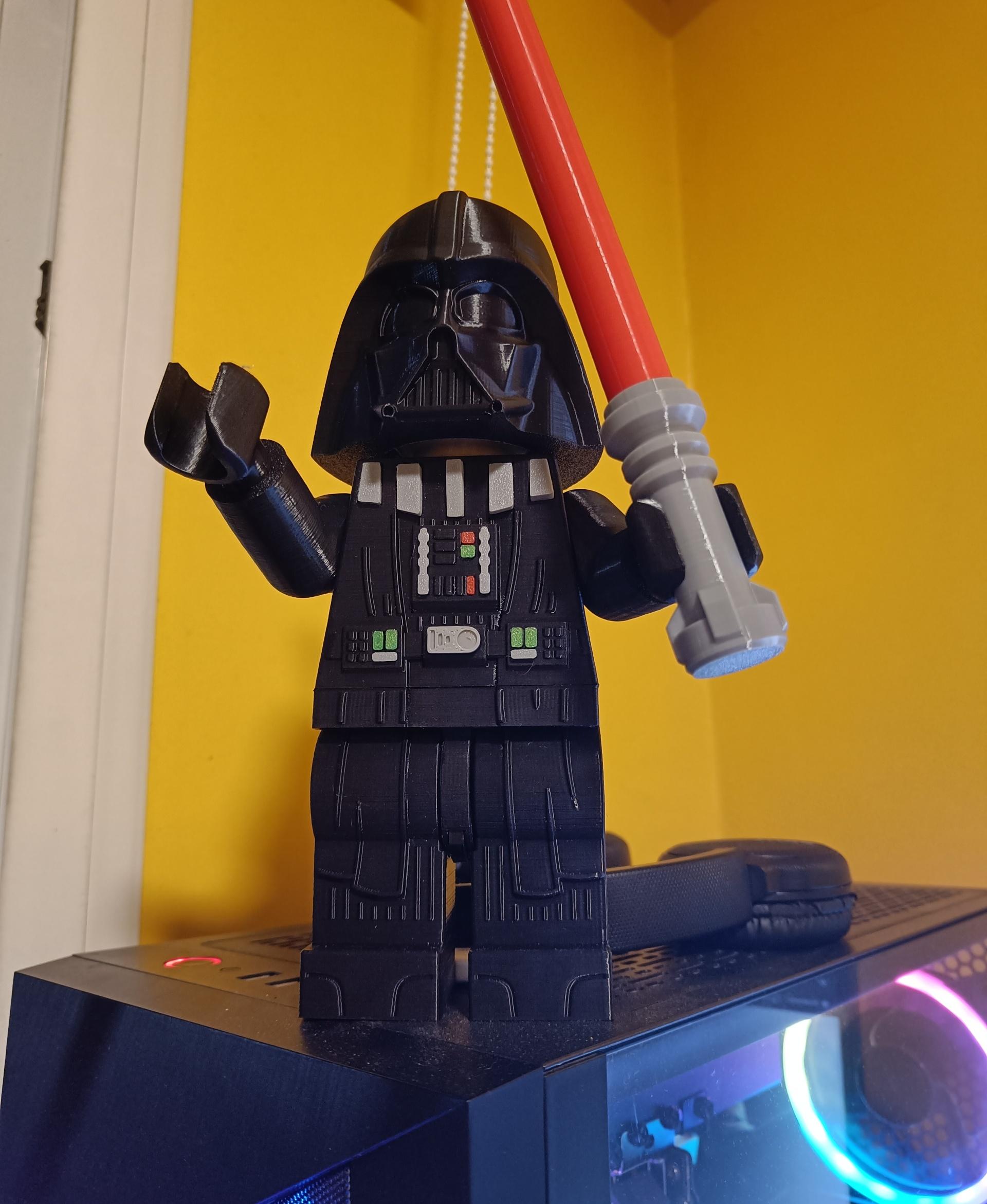 Darth Vader (9 inch brick figure, NO MMU/AMS, NO supports, NO glue) - No cape yet, but soon - 3d model