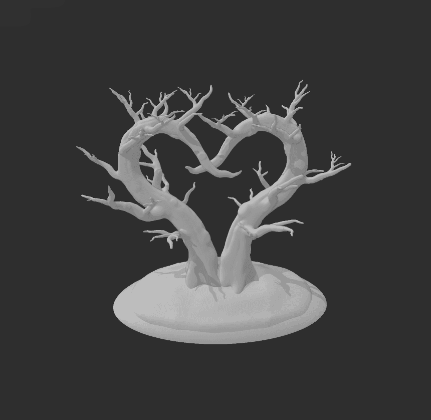 heart trees 3d model