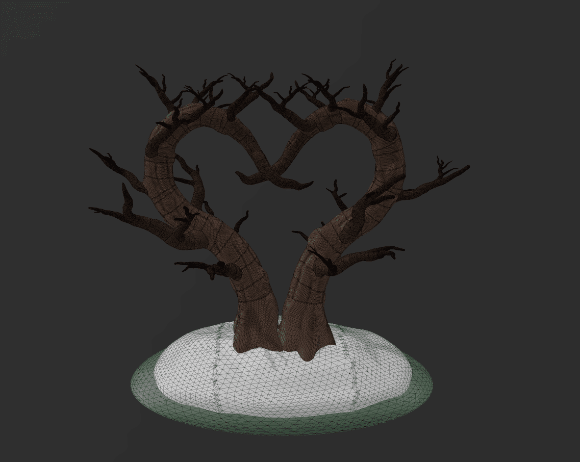heart trees 3d model