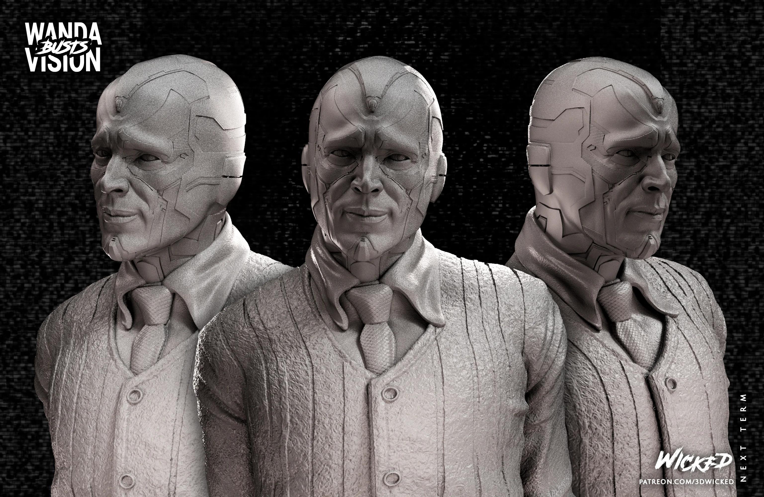 Wicked Marvel Vision Bust: Tested and ready for 3d printing 3d model