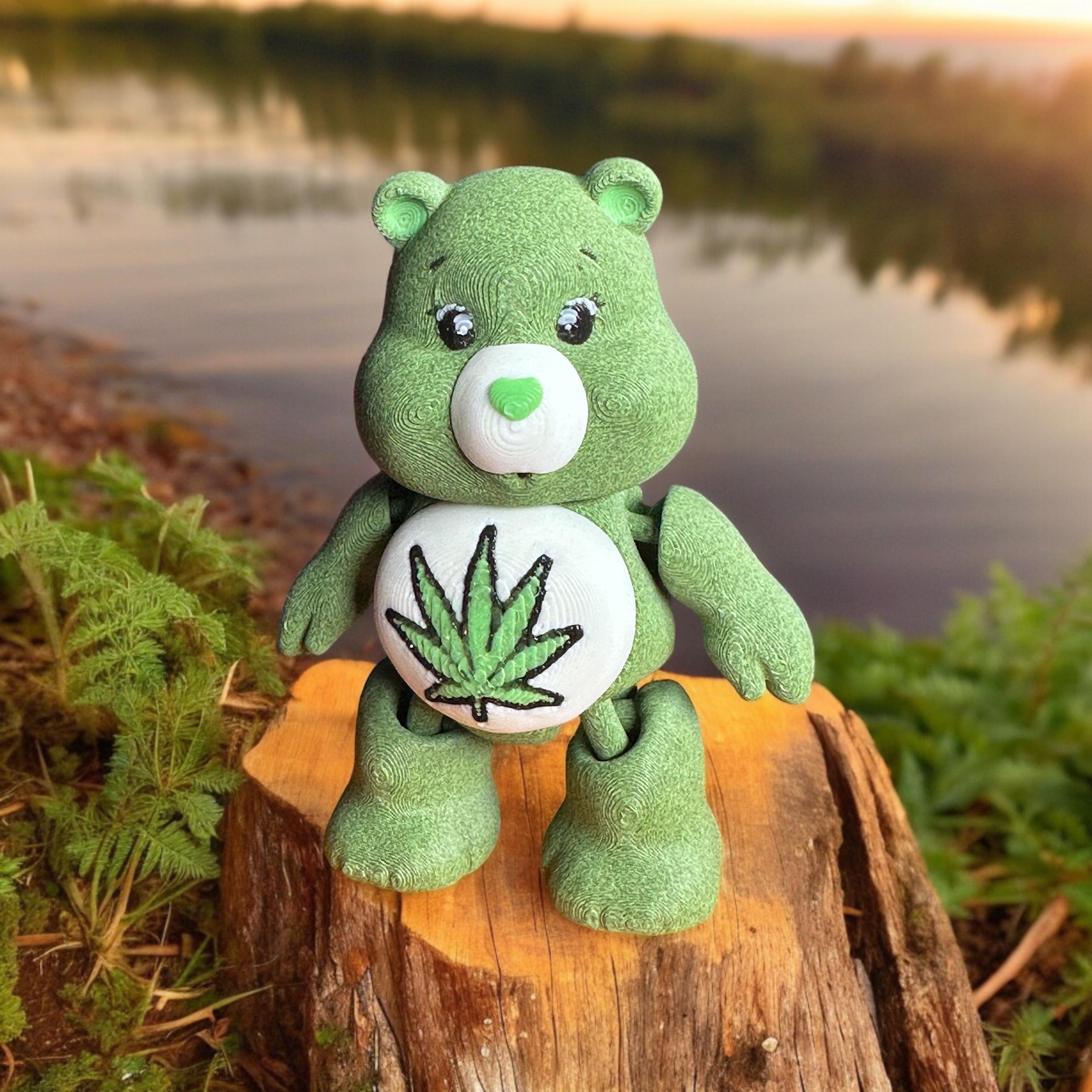 The Stoney Bear - Articulated, Print in Place, Cartoons, Care, Bear, Weed, Marijuana 3d model