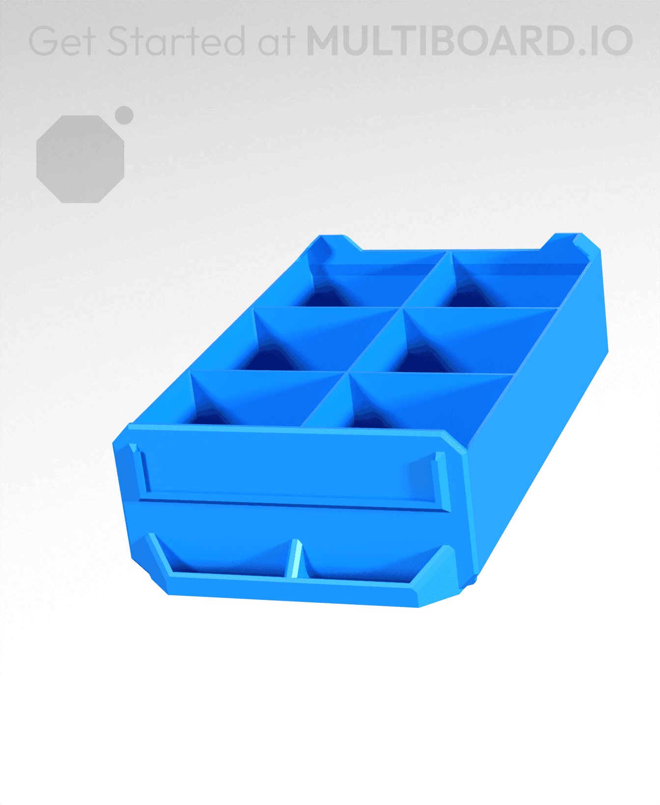 2x1x3-Deep - Grid Divided - Multibin Simple Drawer 3d model