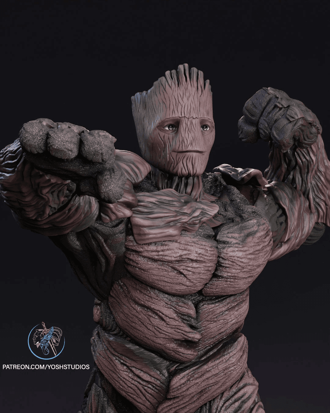 Swole Groot Statue 3D Print File STL Guardians Of the Galaxy 3d model