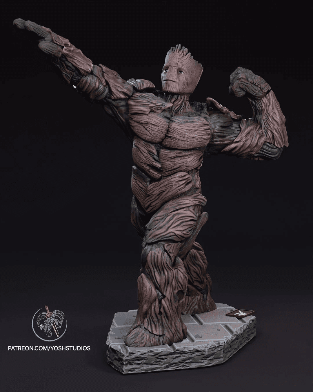 Swole Groot Statue 3D Print File STL Guardians Of the Galaxy 3d model