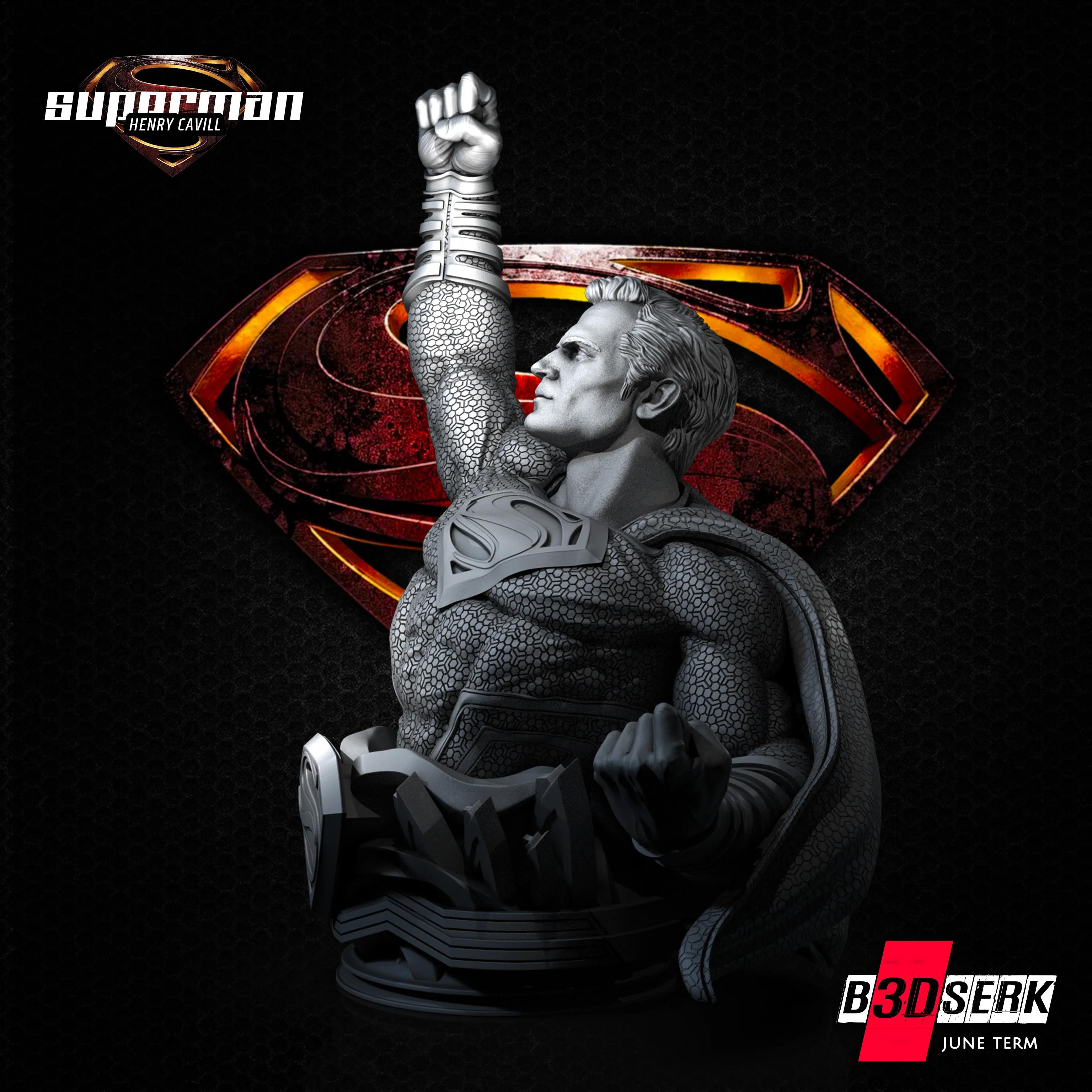 B3DSERK June Term: Superman Bust 1/4 ready for printing 3d model