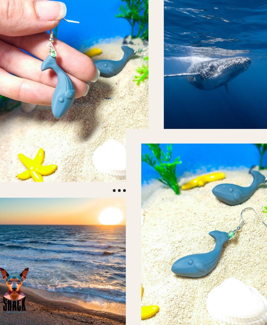 Whale-Earrings- Summer Collection 3d model