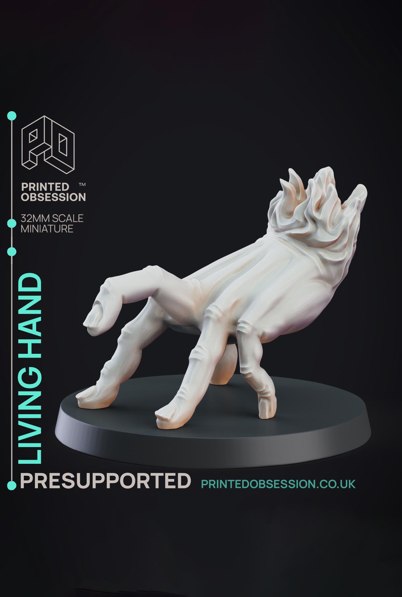 Living Hand - Constructs - PRESUPPORTED - Illustrated and Stats - 32mm scale			 3d model