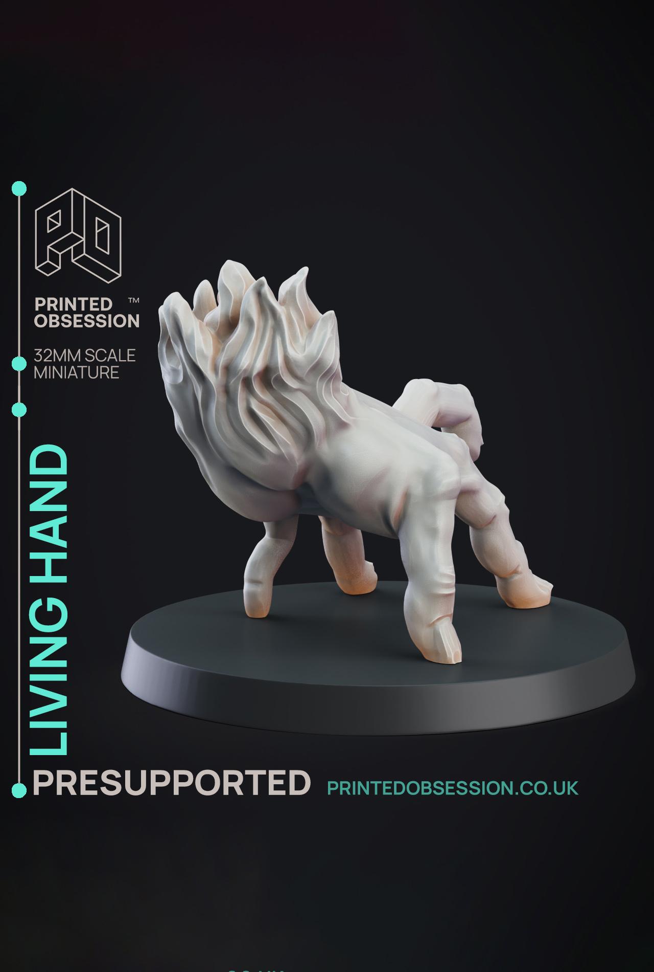 Living Hand - Constructs - PRESUPPORTED - Illustrated and Stats - 32mm scale			 3d model