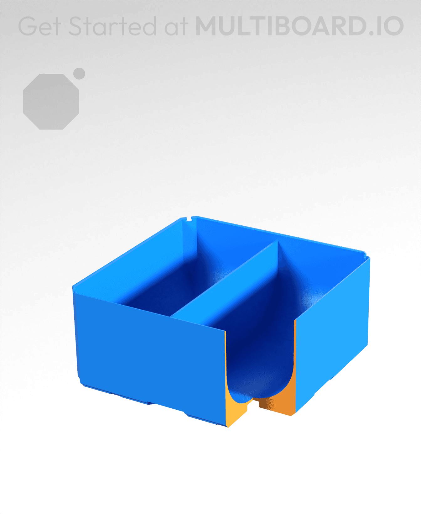 2x2x1 - Full Curved - Divided Bin - Multibin Insert 3d model