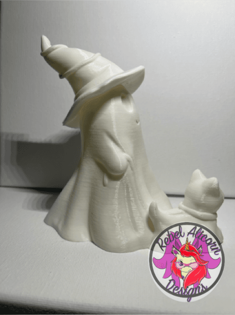 Witch Ghost Walking a Cat 3d model