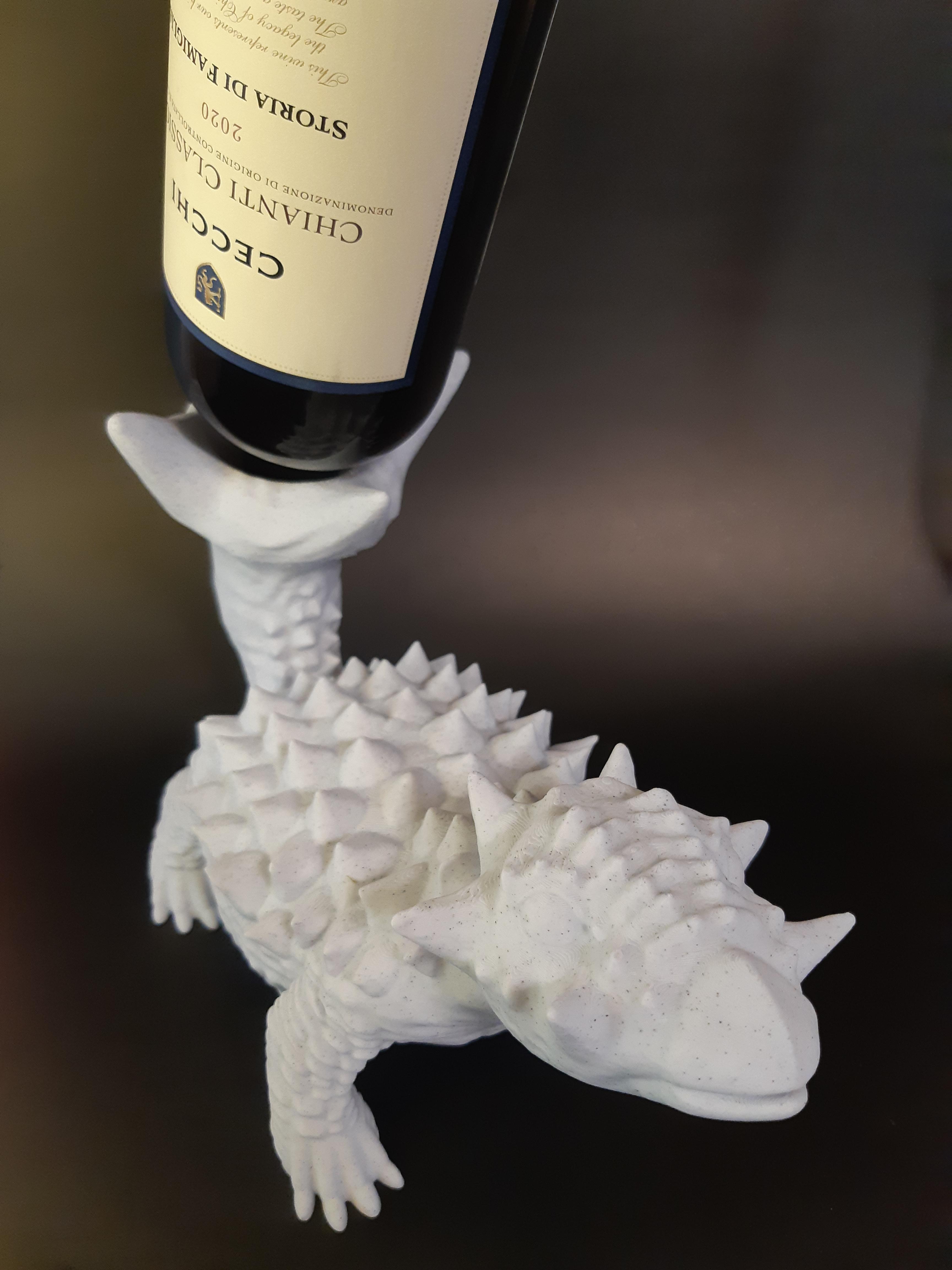 Ankylosaurus Wine Bottle Holder - Support Free 3d model
