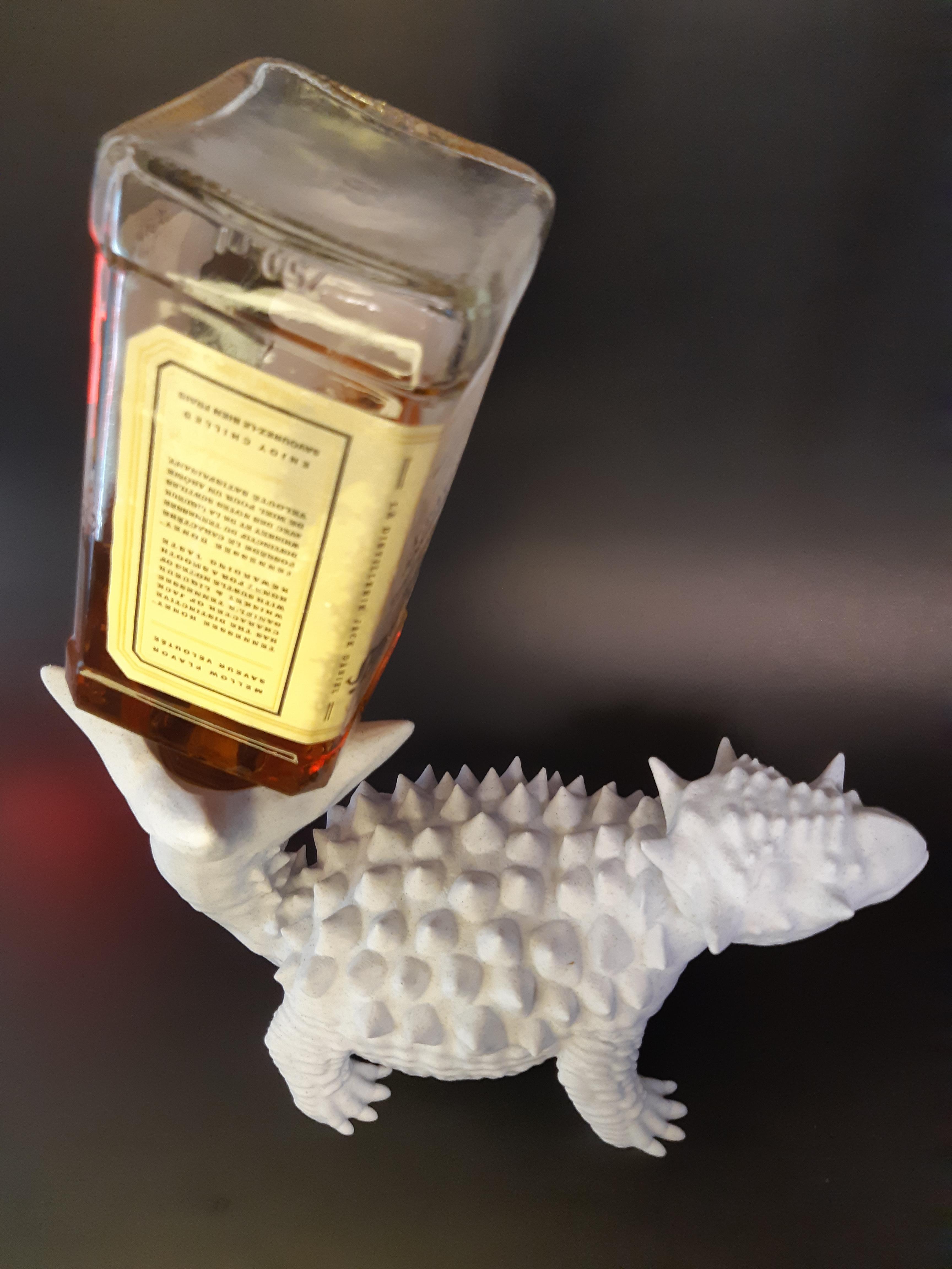 Ankylosaurus Wine Bottle Holder - Support Free 3d model