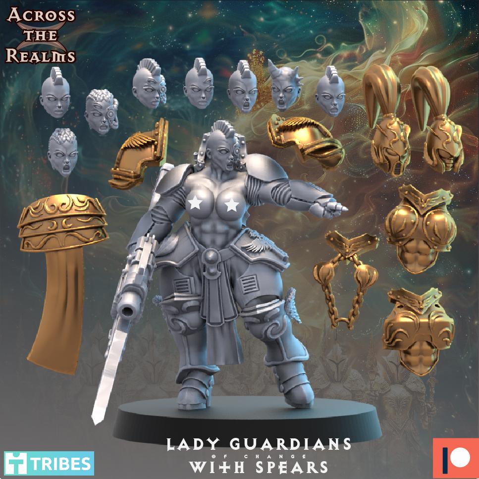 Guardian Ladies with Spears 3d model