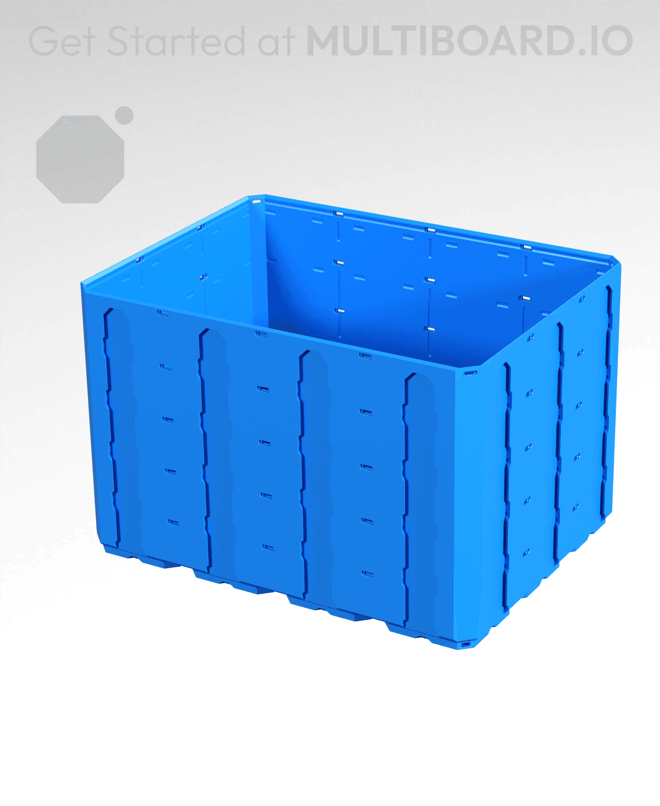 4x3x2.5 - Topped Multipoint Rail - Multibin Shell 3d model