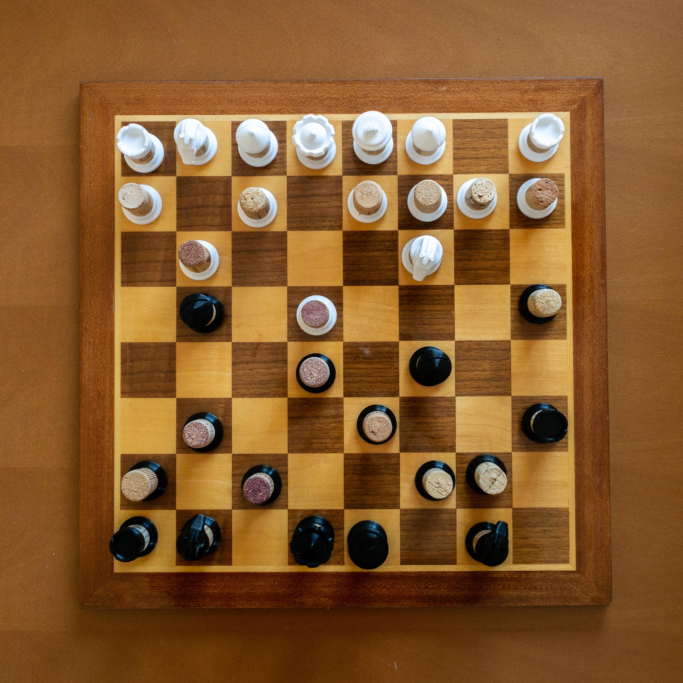 Wine Cork Chess Set 3d model
