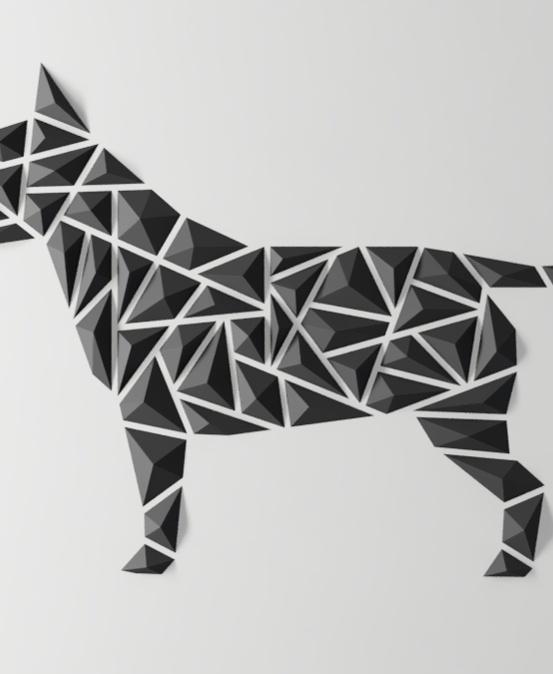 Geometric dog wall art - “Bull Terrier style” 3d model