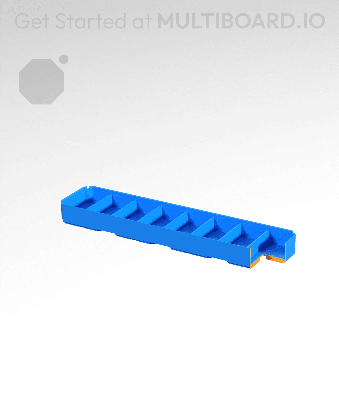 4x1x0.5 - Double Divided Bin - Multibin Insert 3d model