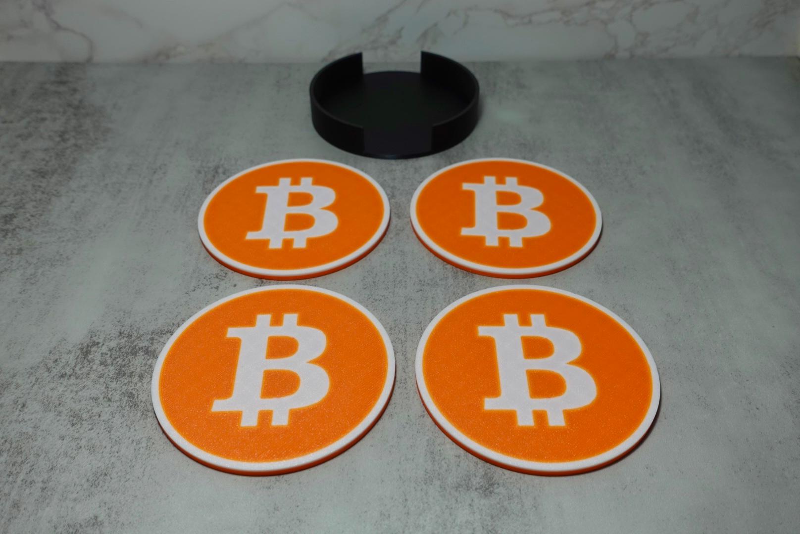 Bitcoin Coaster Set 3d model