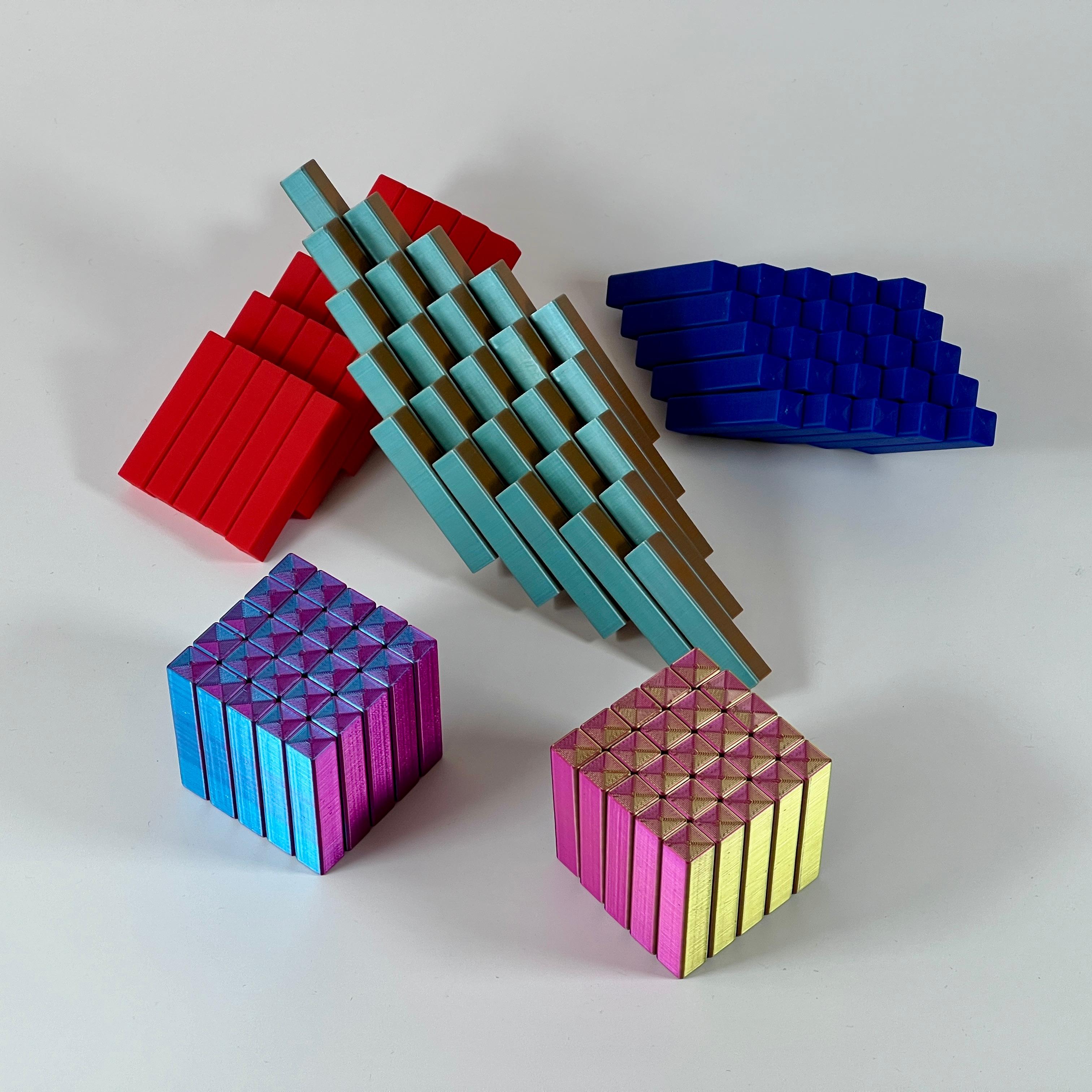 Anti Stress Fidget Wobble Flexible Pixels Blocks 3d model