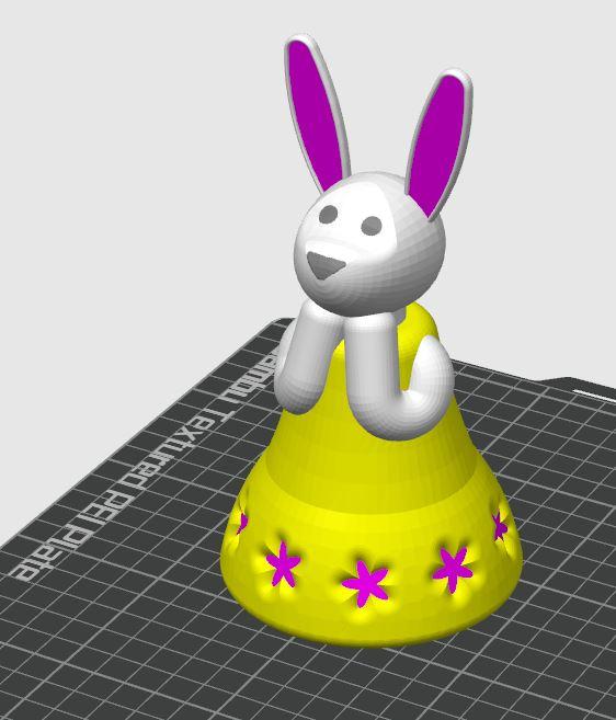 Print in Place Easter Bunny Girl 3d model