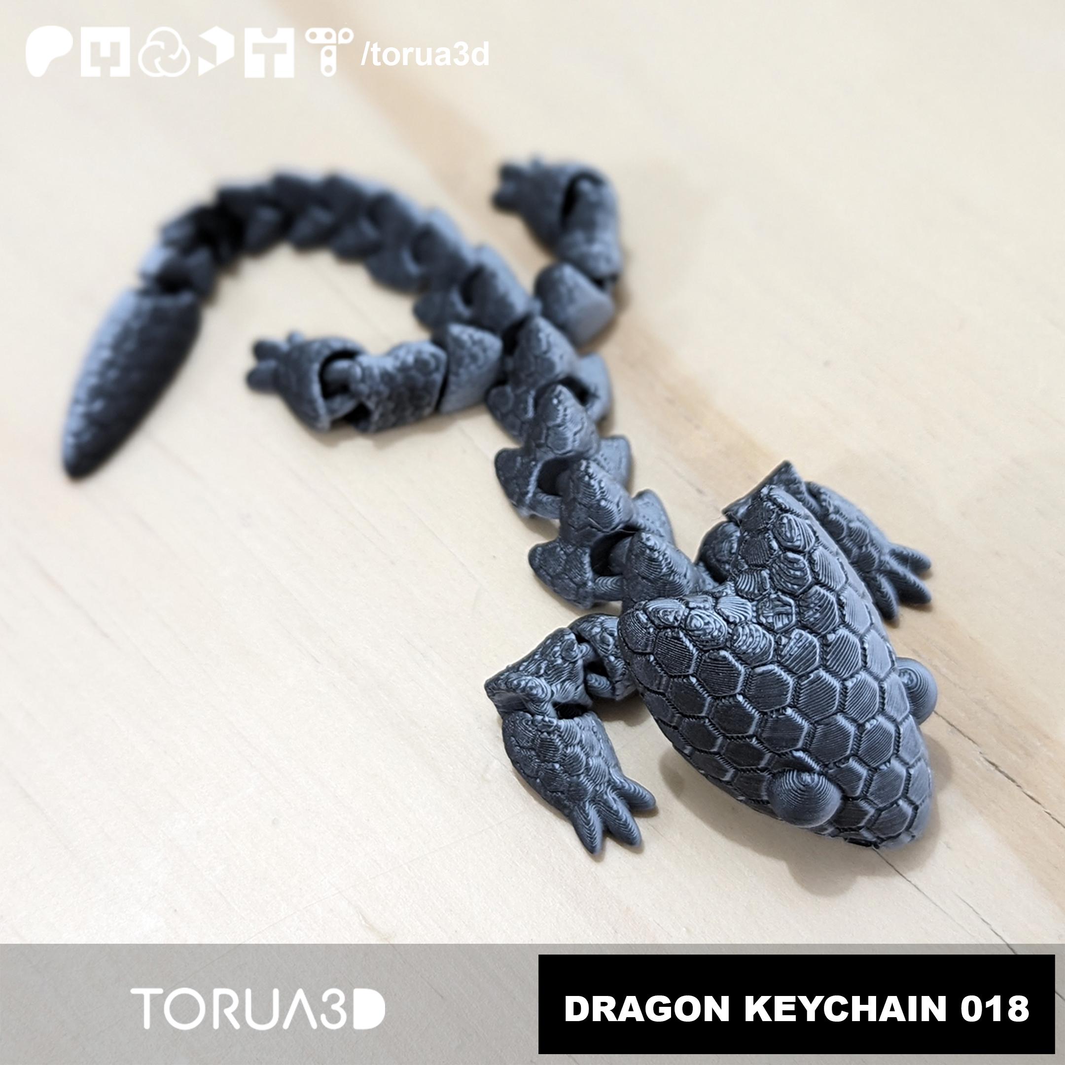 Articulated Dragon Keychain 018 3d model