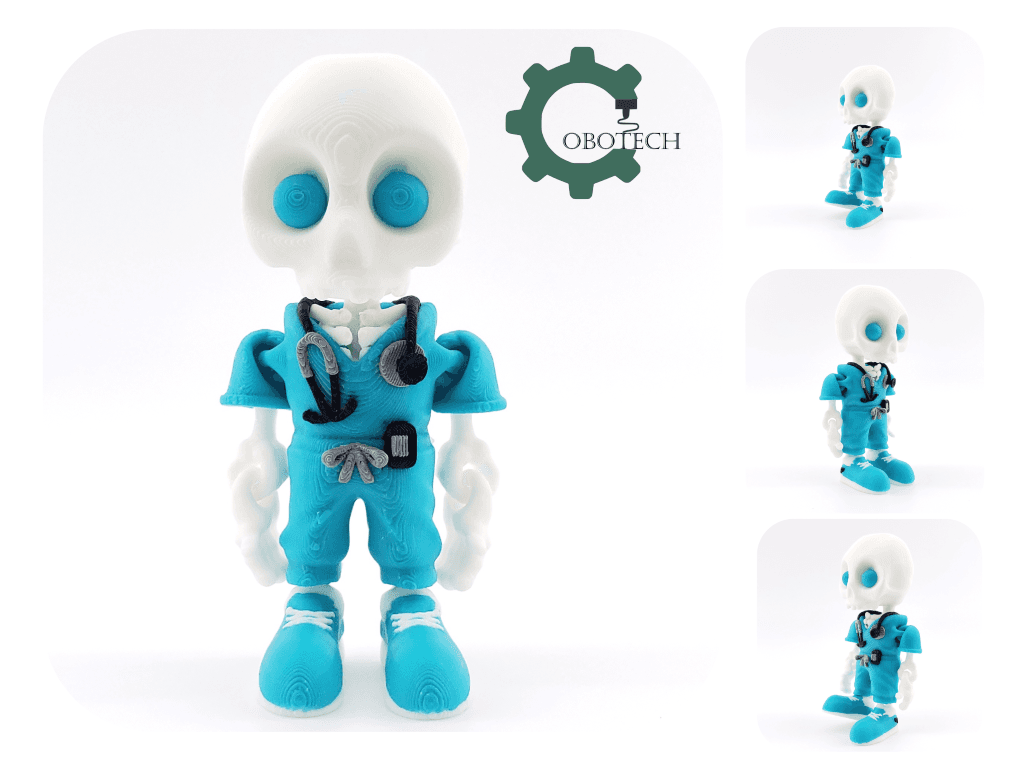 Cobotech 3D Print Articulated Skelly Nurse, Skeleton Nurse 3d model