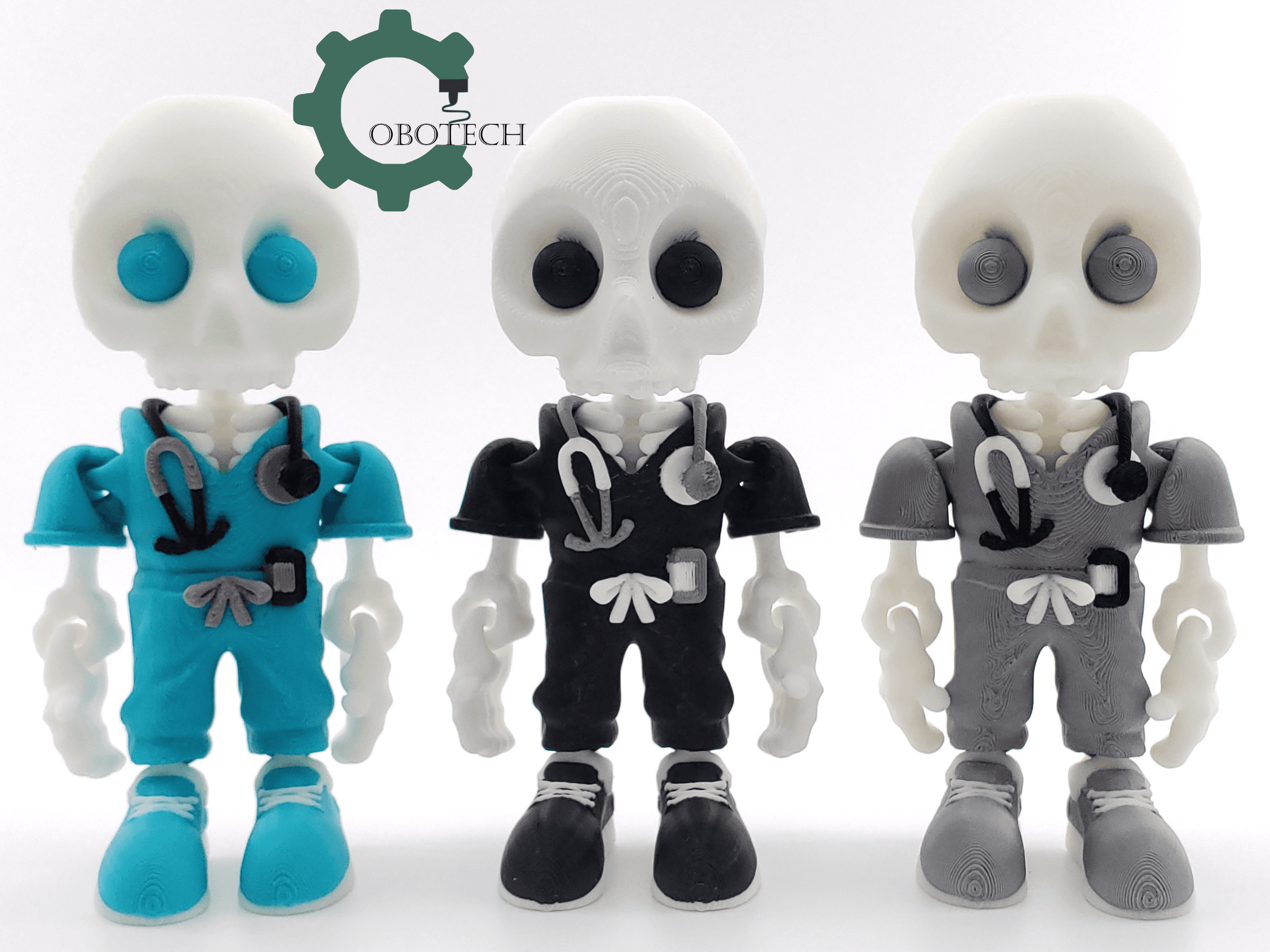 Cobotech 3D Print Articulated Skelly Nurse, Skeleton Nurse 3d model