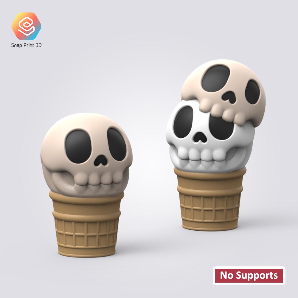 Halloween Skull Ice Cream 3d model