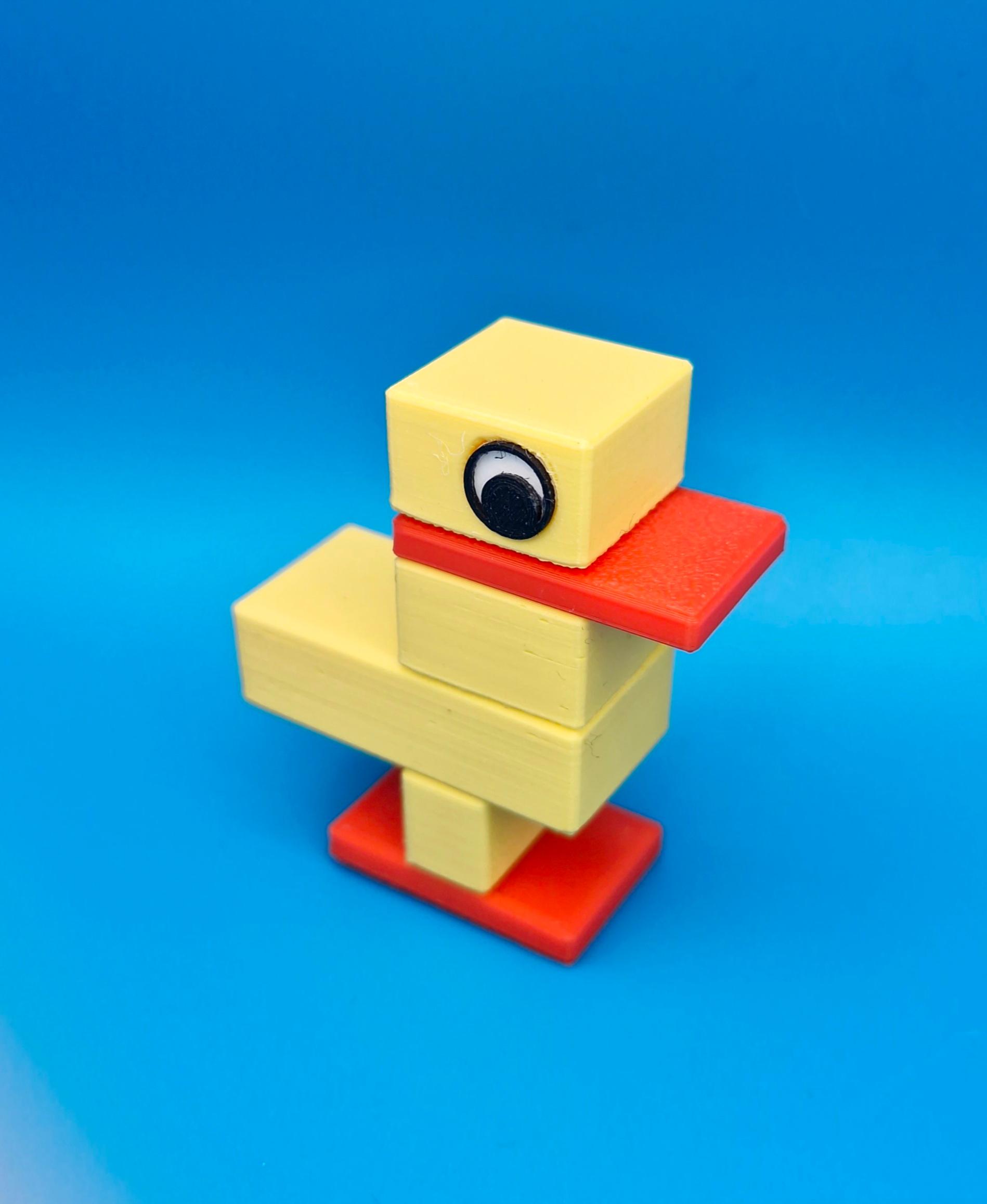 Blocky Duck - Multi-part Model 3d model