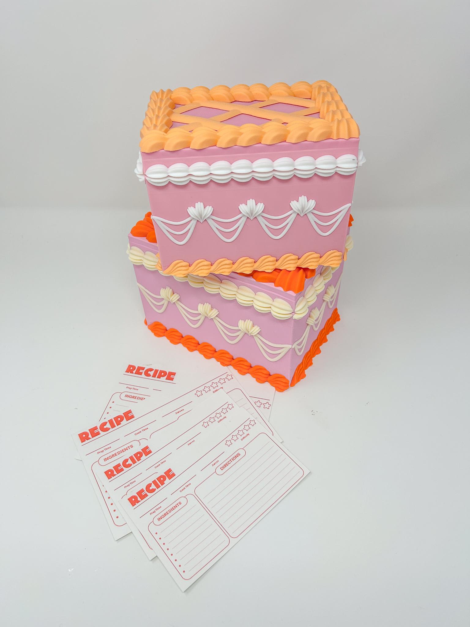 Vintage Cake Recipe Box - Kitsch Container or Jewelry Box 3d model